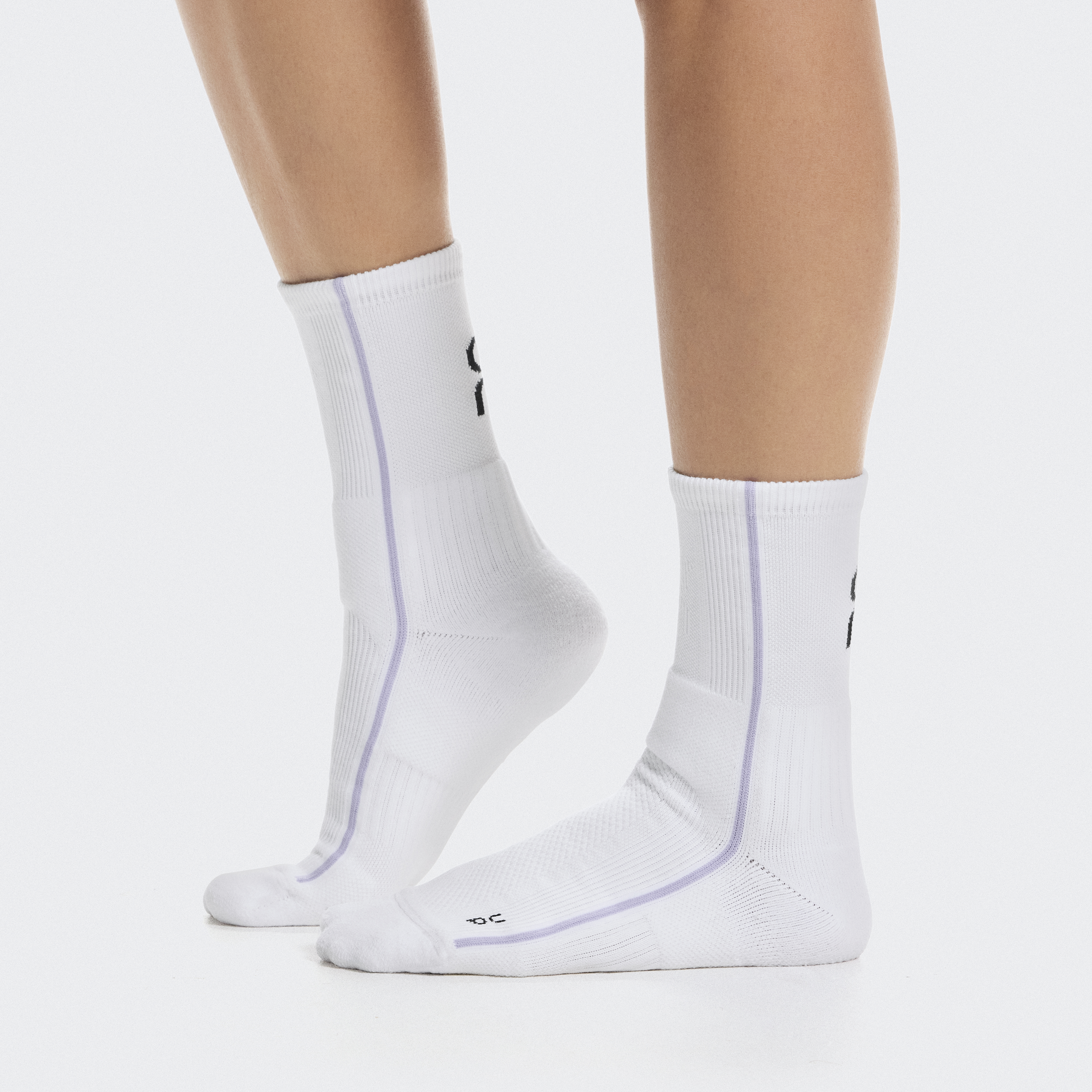 Court Sock High in White/Bloom