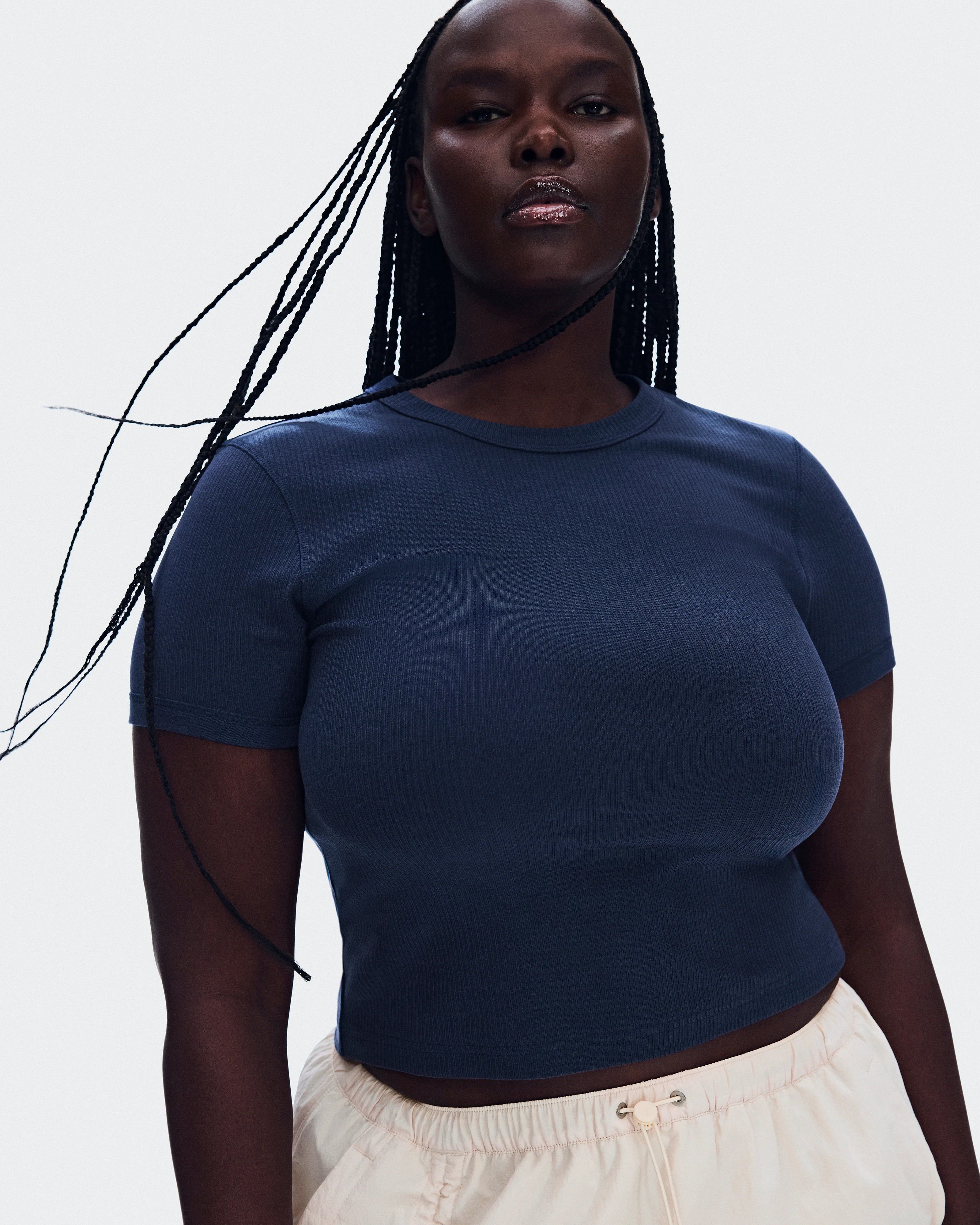 On All-Day Ribbed T-Shirt Midnight Donna Maglie e magliette