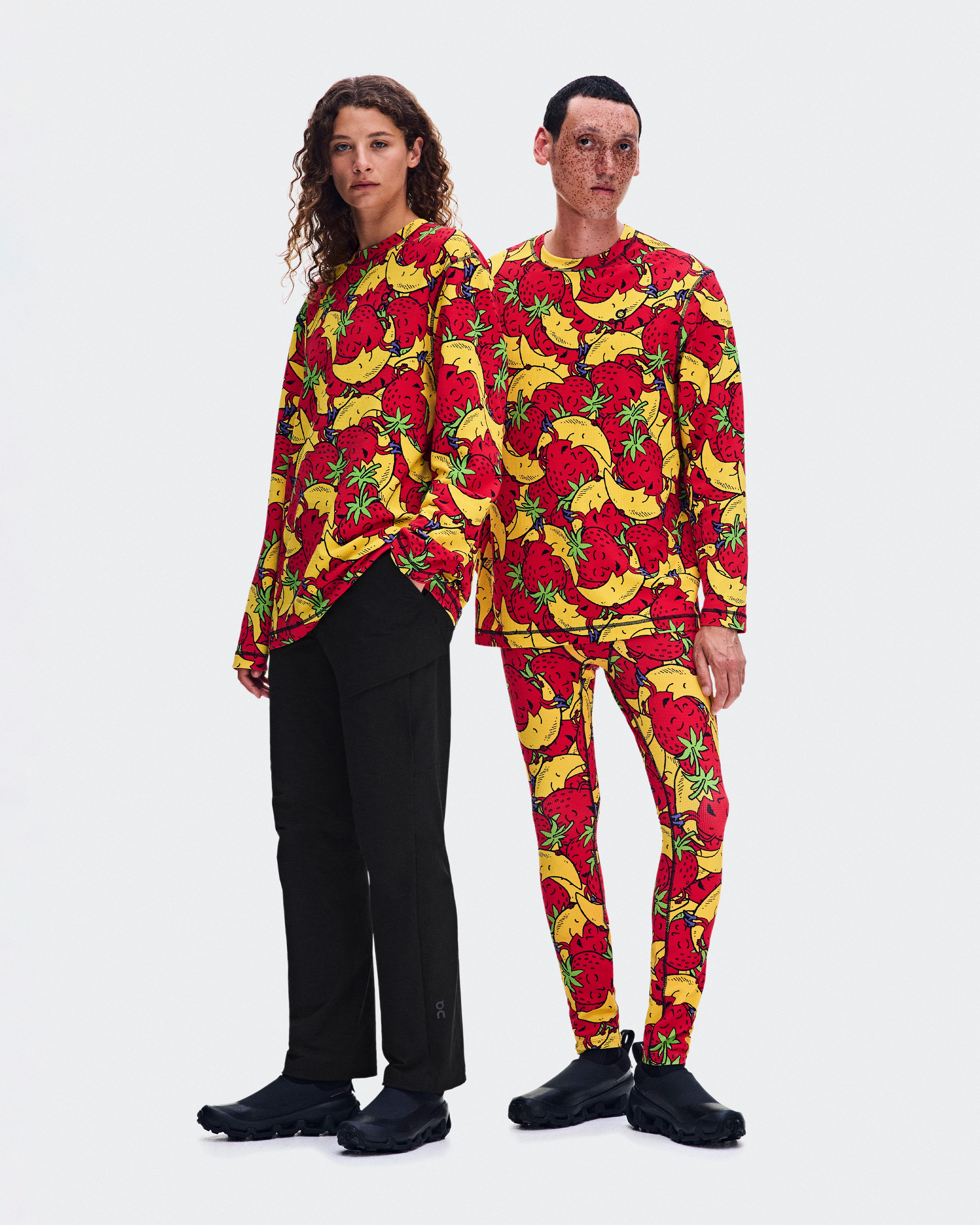 On Waffle Long-T SHG Dandelion & Red Unisex Maglie e magliette