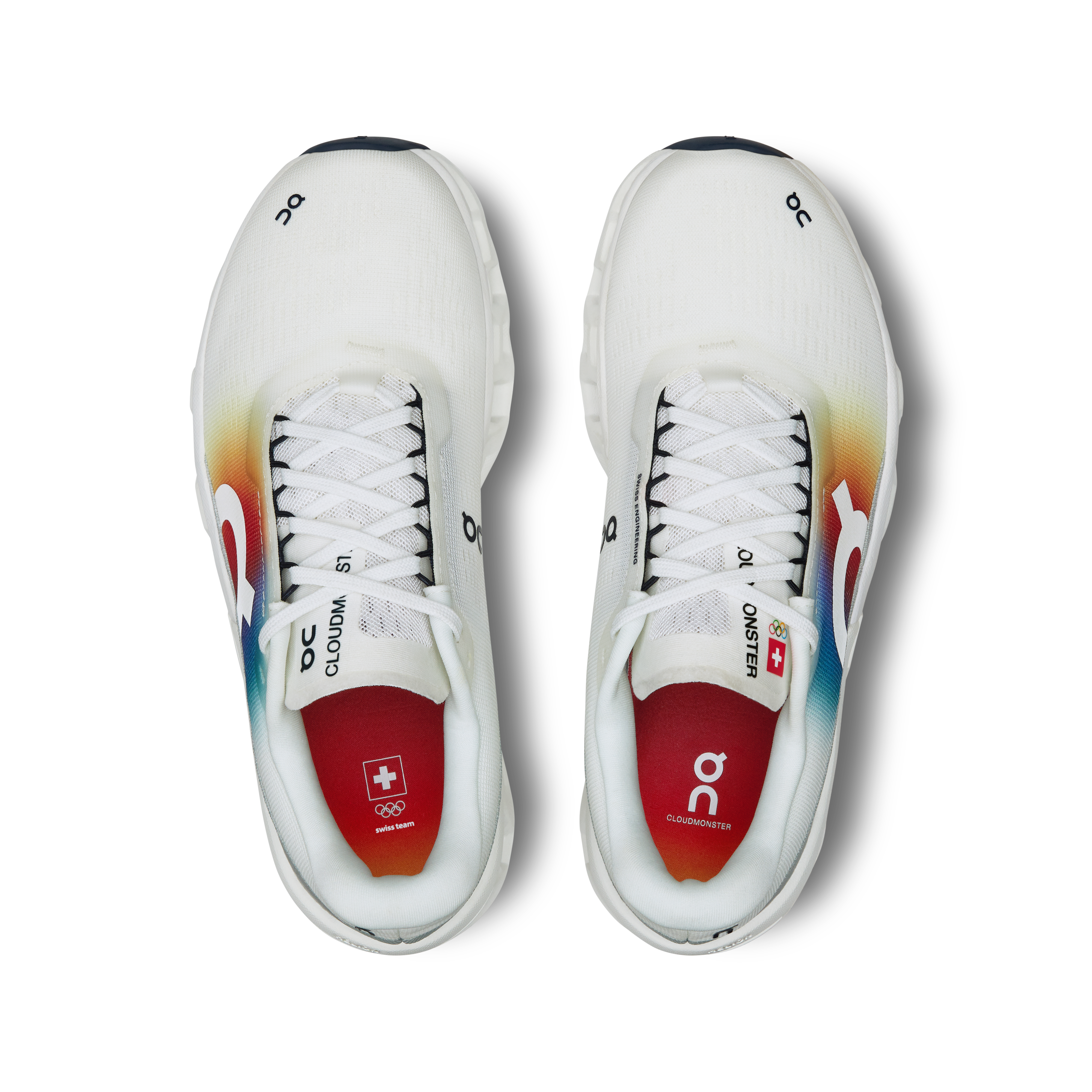 On Cloudmonster 2 Swiss Olympic Undyed & White Damen Strassenlauf Schuhe