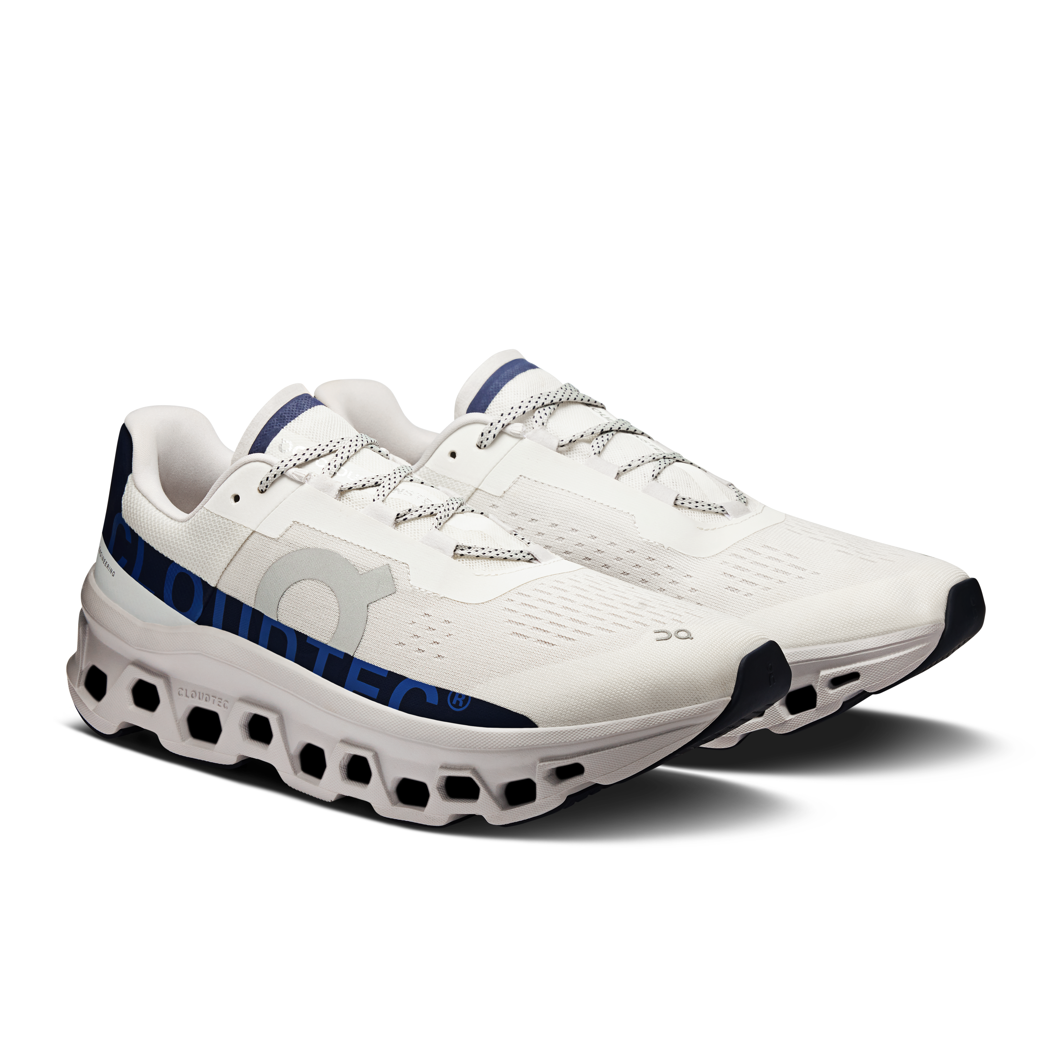 On Cloudmonster Ivory & Midnight Herren Strassenlauf Schuhe