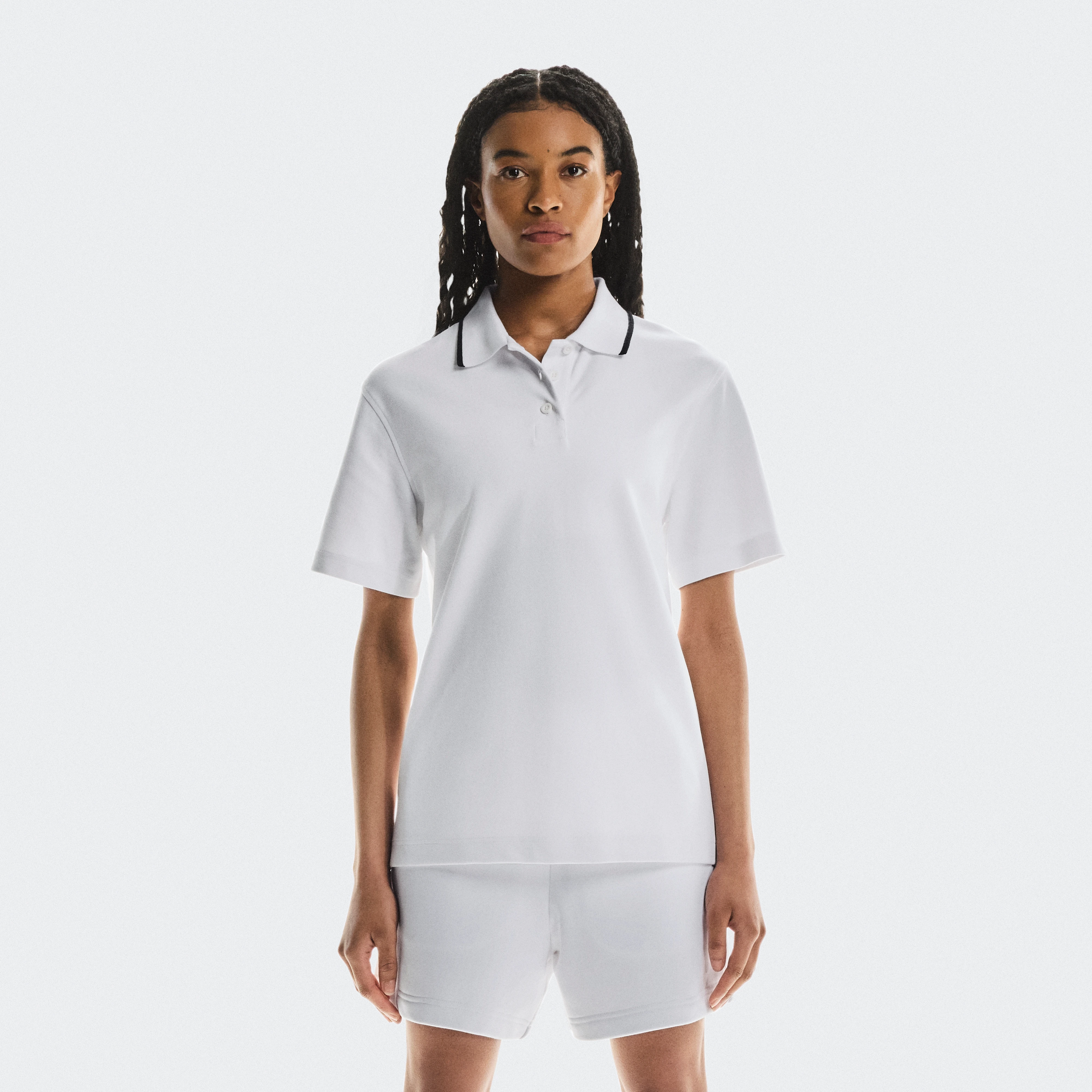 On Courtside Polo White Women Women – Tennis lifestyle, courtside, all-day comfort Tops and t-shirts