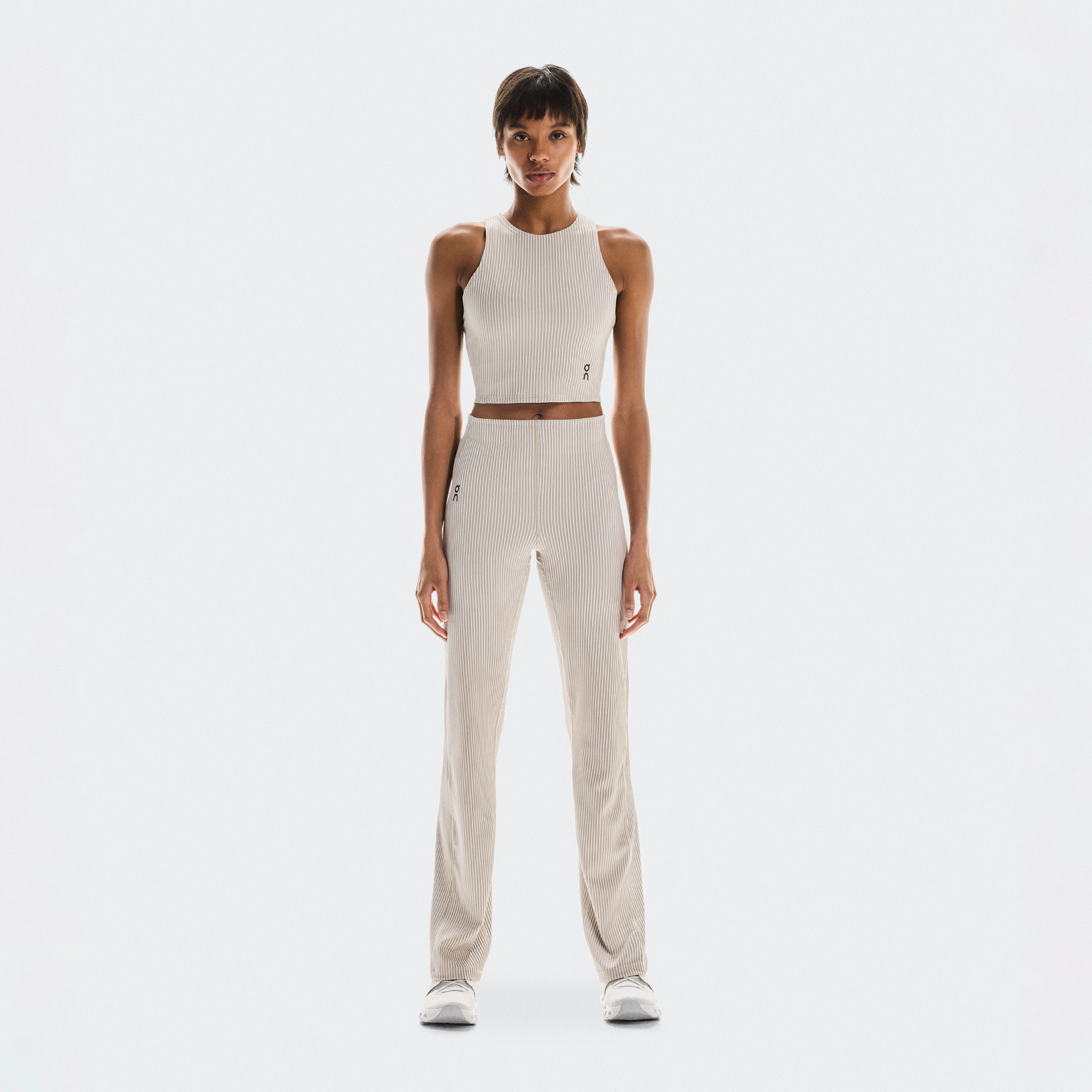 On All-Day Ribbed Pants Beige White Women Women – All-day, travel, lifestyle Pants