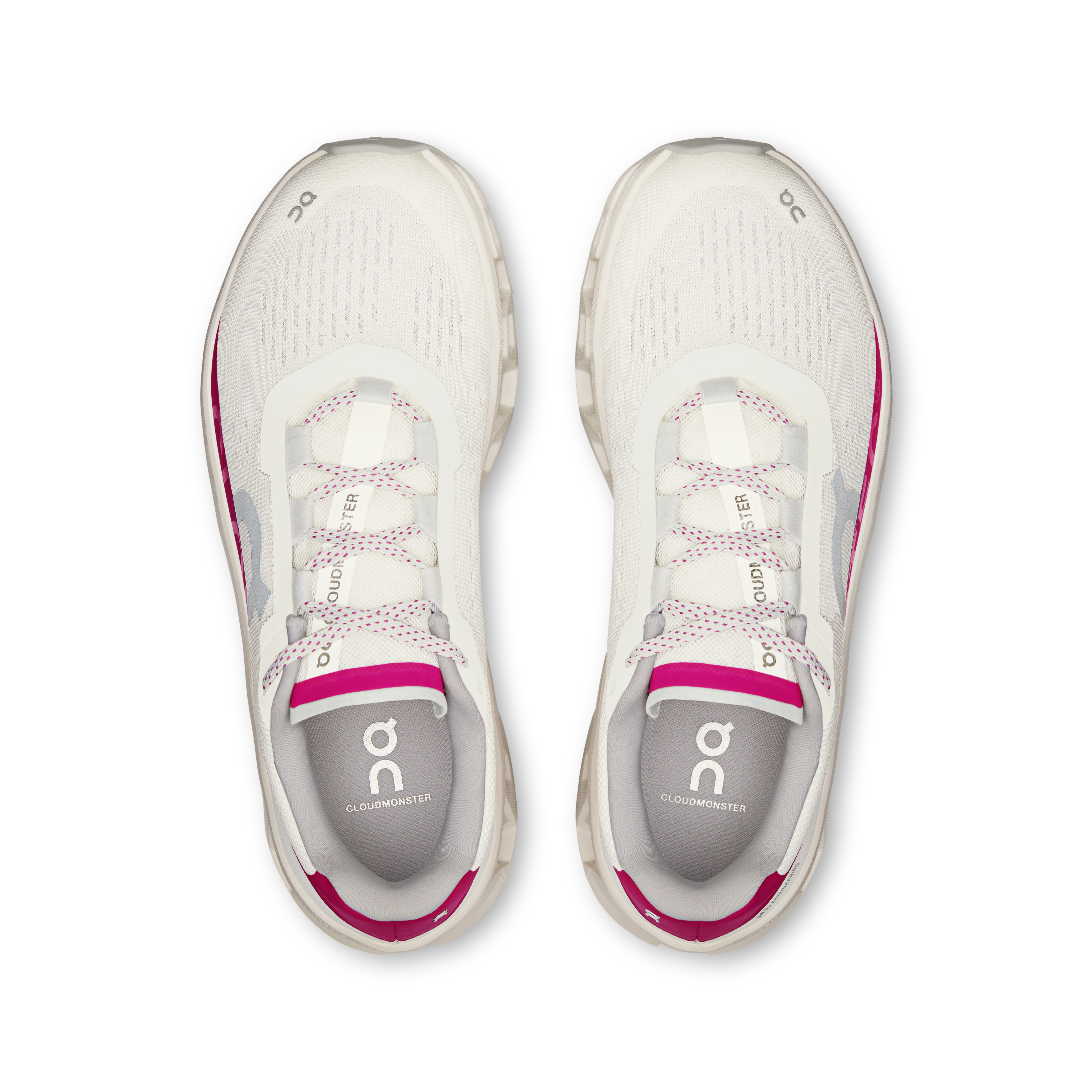 On Cloudmonster Ivory & Grenadine Mujer Road running Calzado
