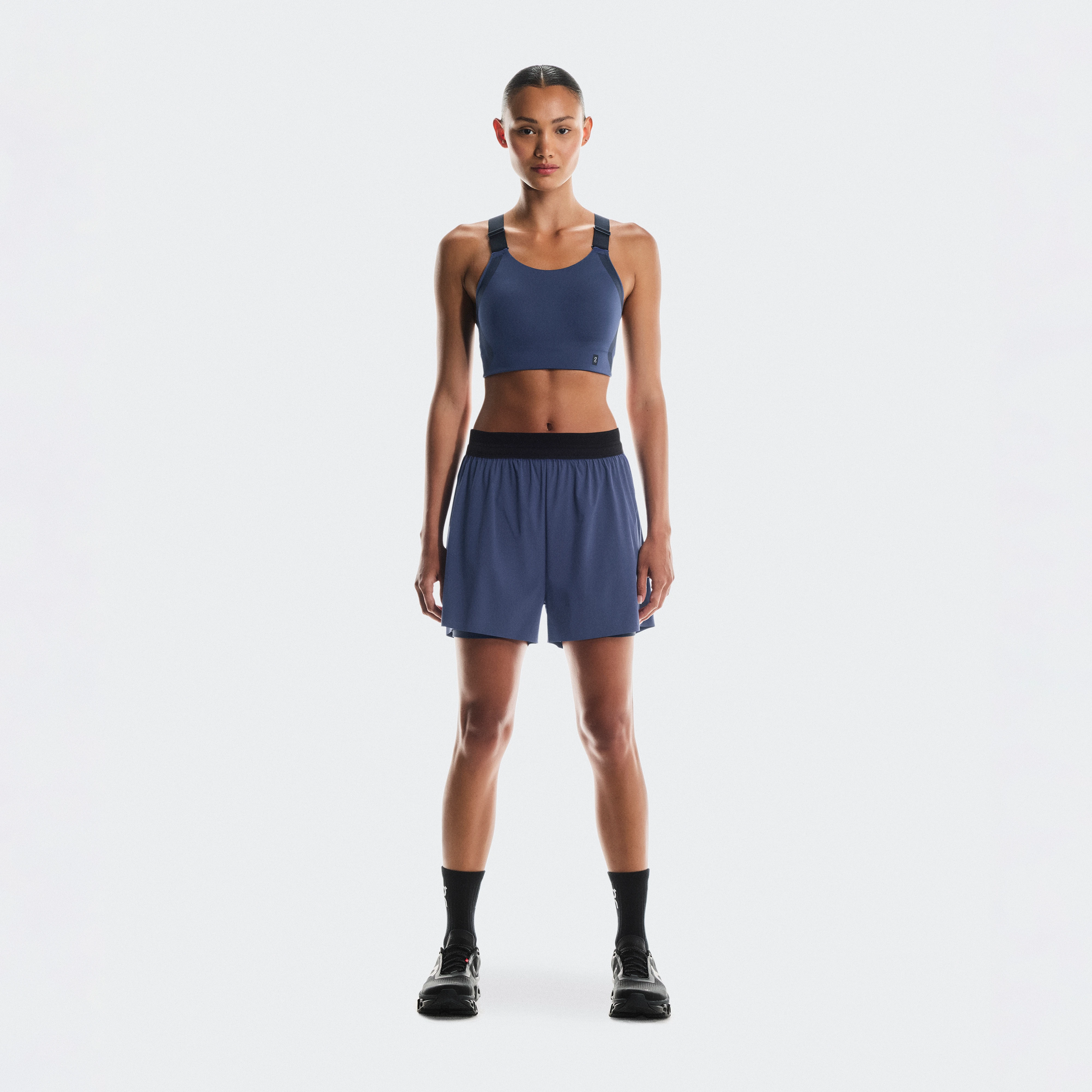 On 3" Performance 2/1 Shorts Blue Women Women – Performance running, lightweight, moisture-wicking Shorts