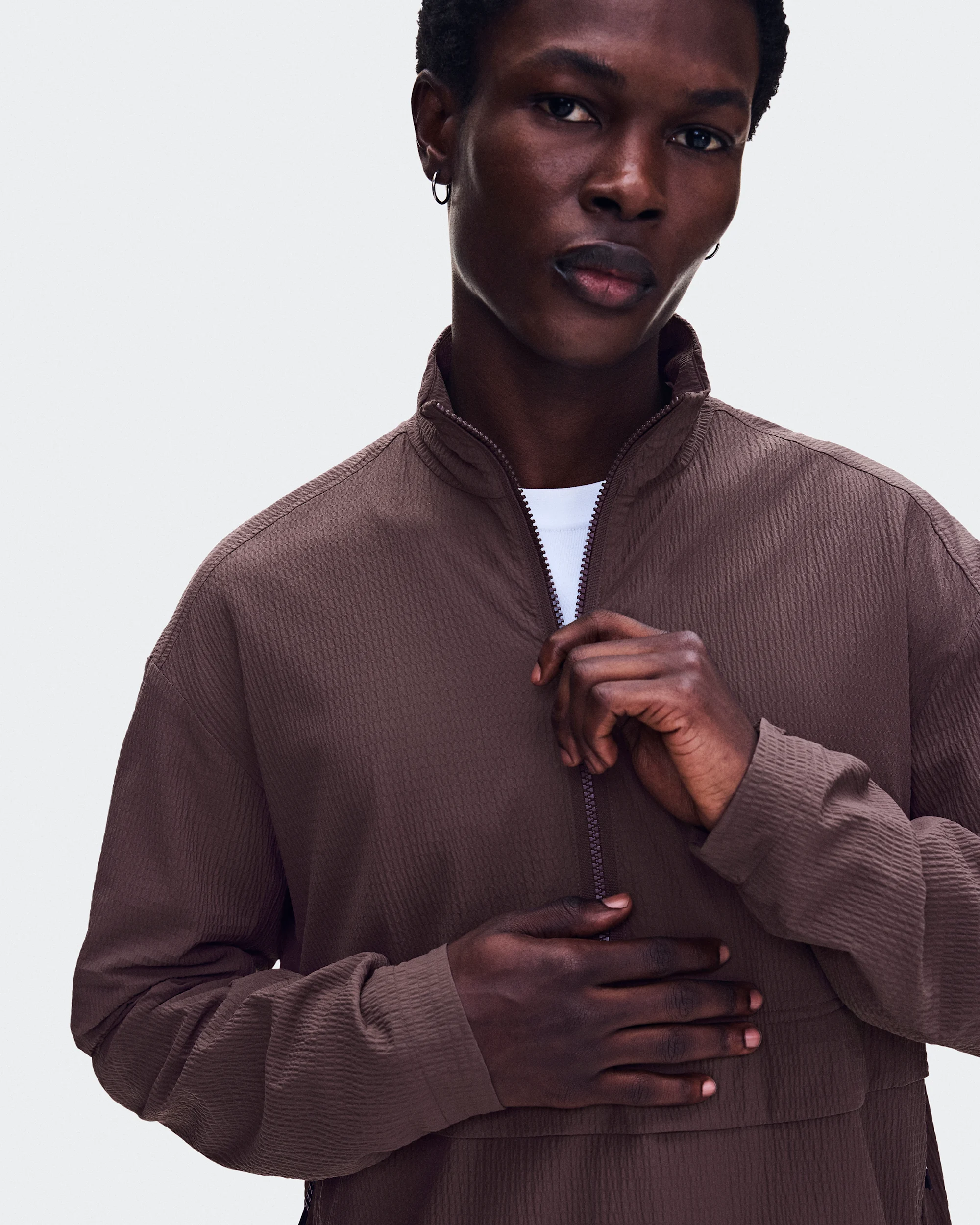 Men's Courtside 1/2 Zip Eaze Mulberry - thumbnail 2