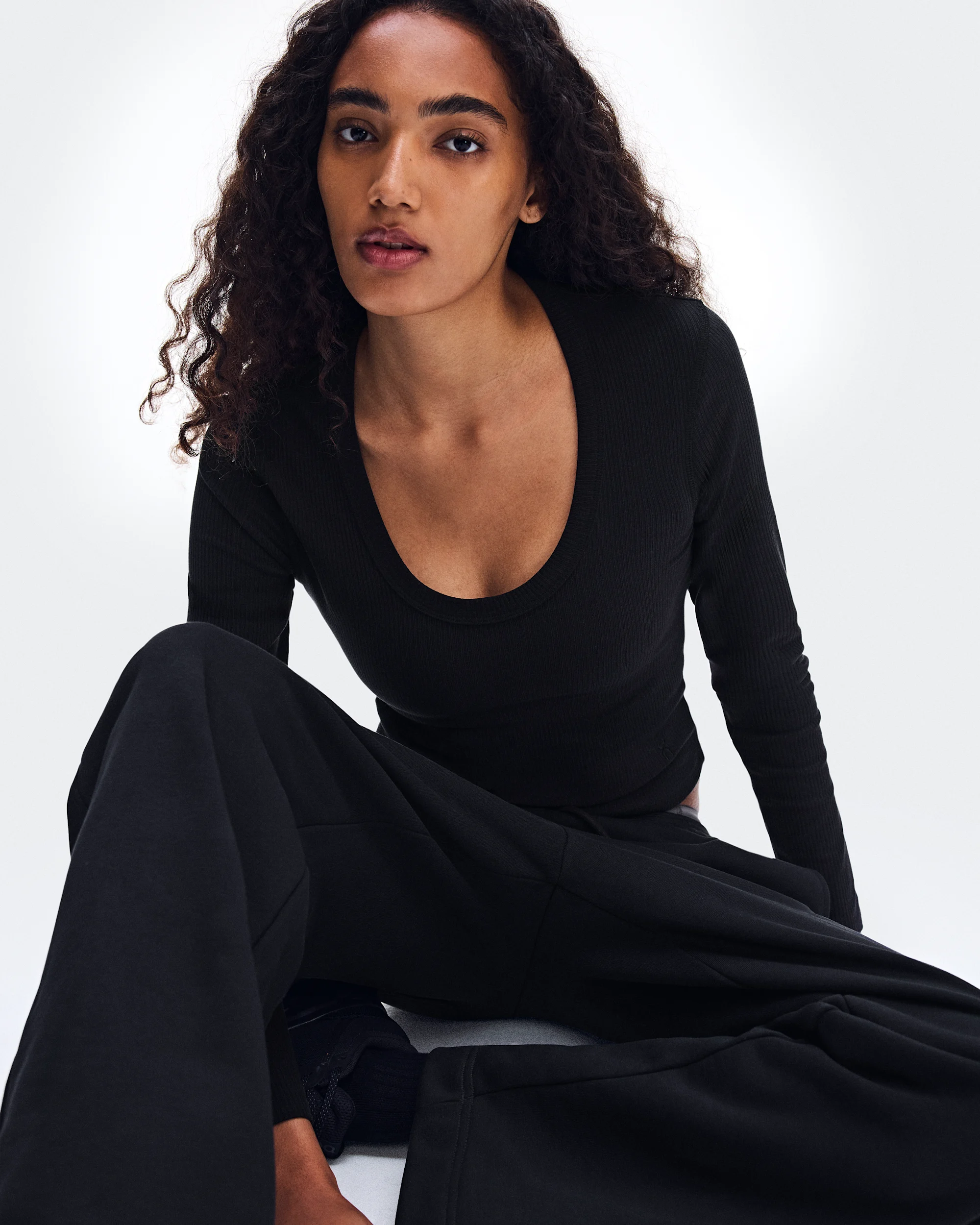 Women's All-Day Ribbed Long-T Black - thumbnail 5