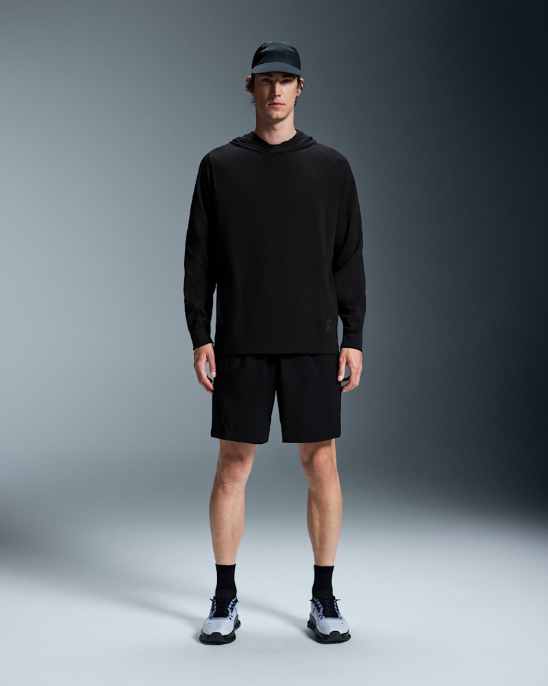 On Men's Studio Hoodie in Black, Size: XL, Polyester/Mesh