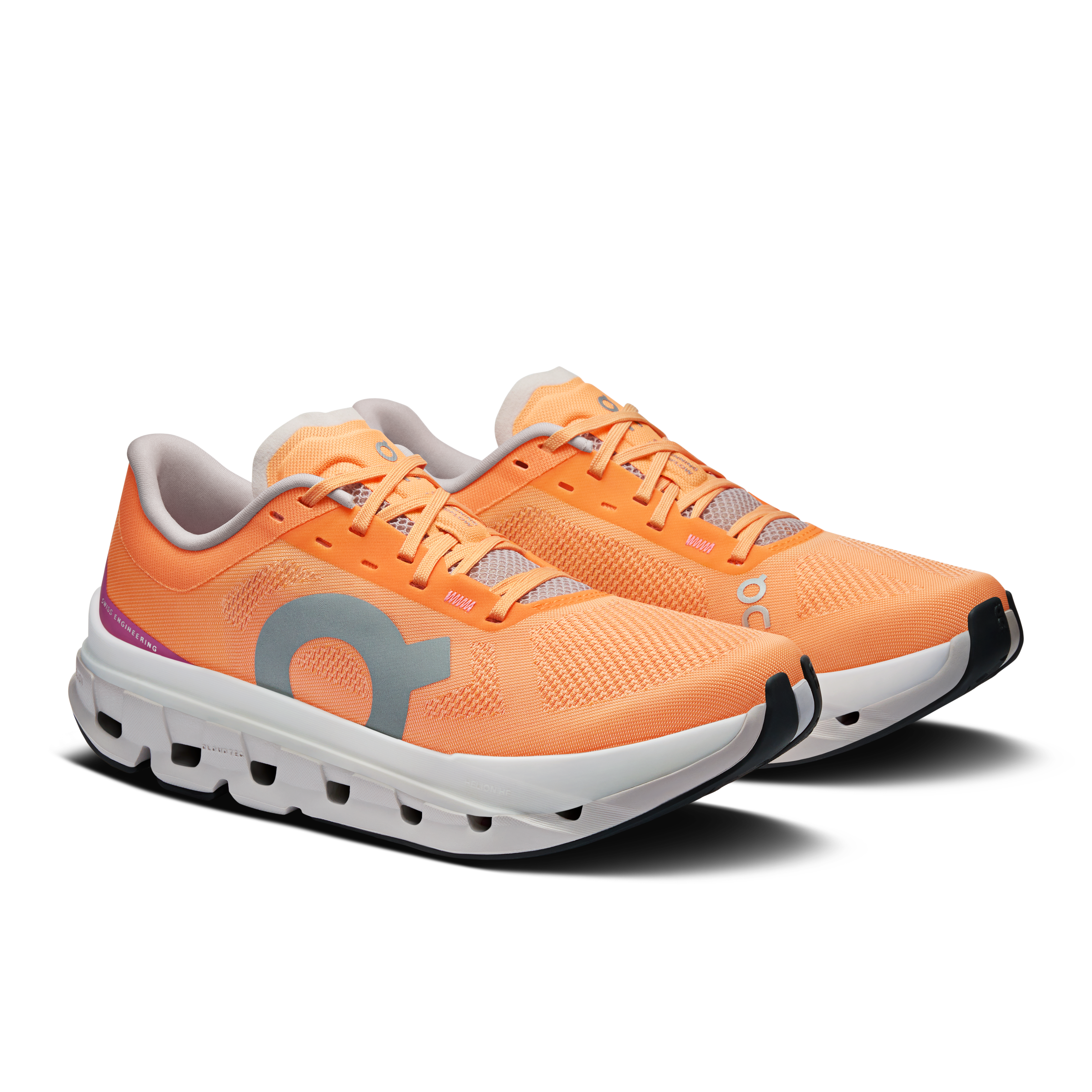 On Cloudflow 5 Tangerine & Silver Women Road running Shoes