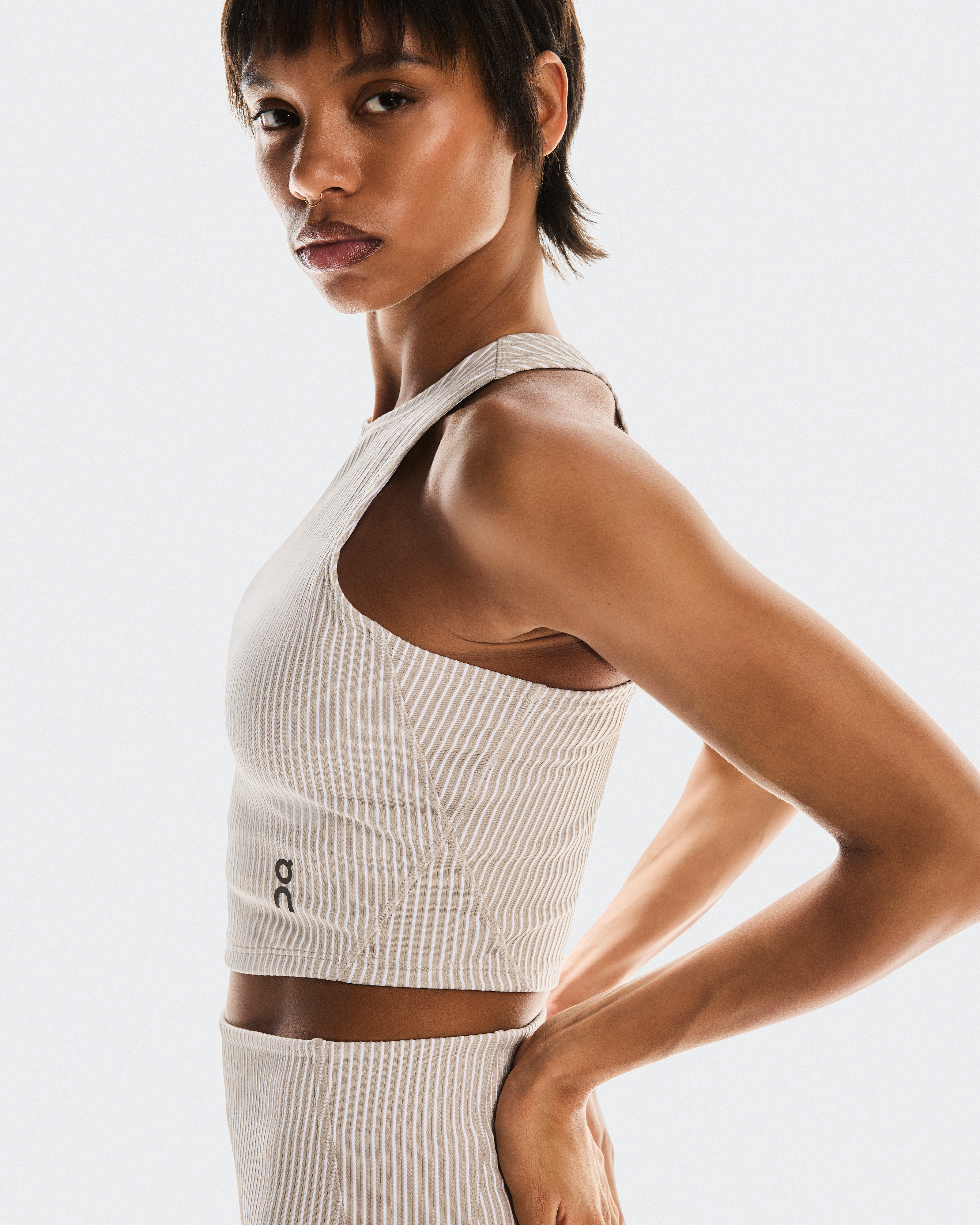 All-Day Ribbed CropWomen / Desert | White / L