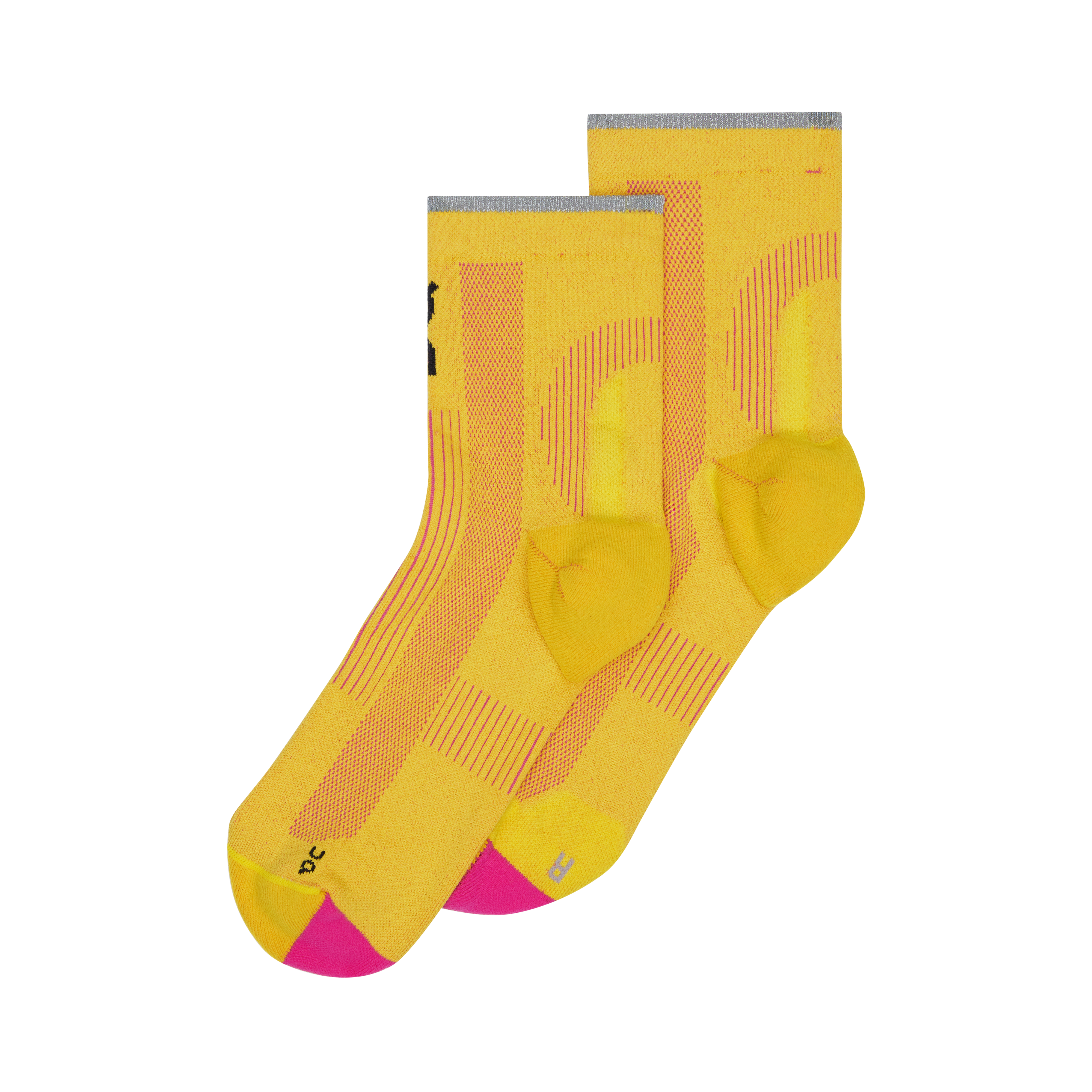 Elite Run Sock Mid in Limelight/Pink