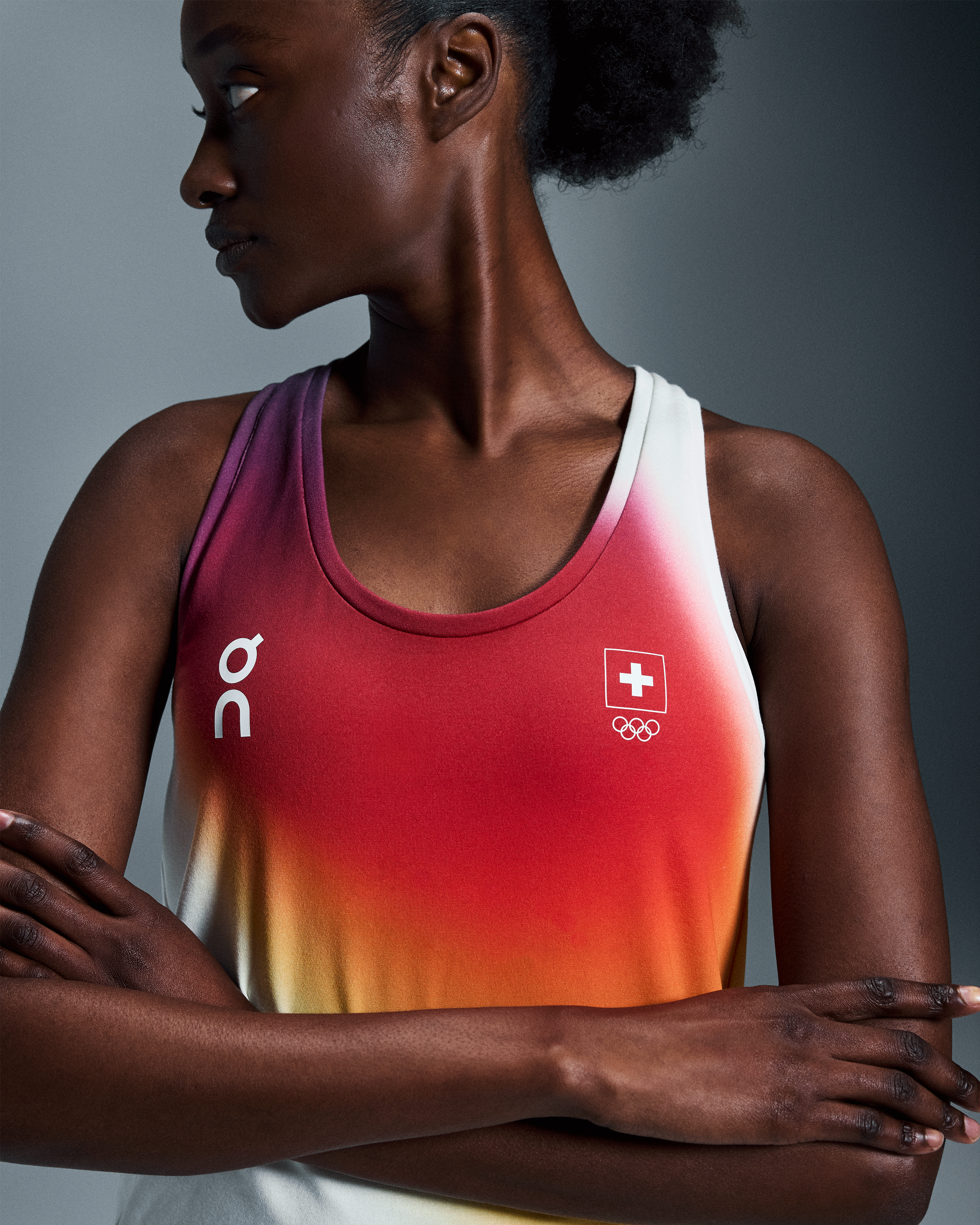 On Swiss Olympic Focus Tank Undyed-White Damen Oberteile