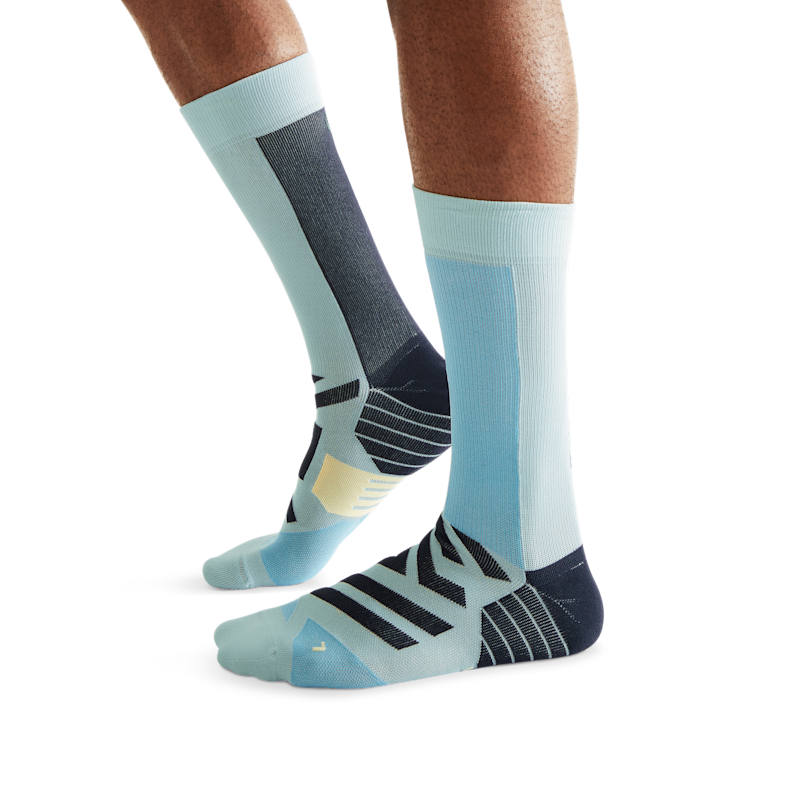 On Men's Performance High Sock in Hail/Wash, Size: 40-41, Polyamide