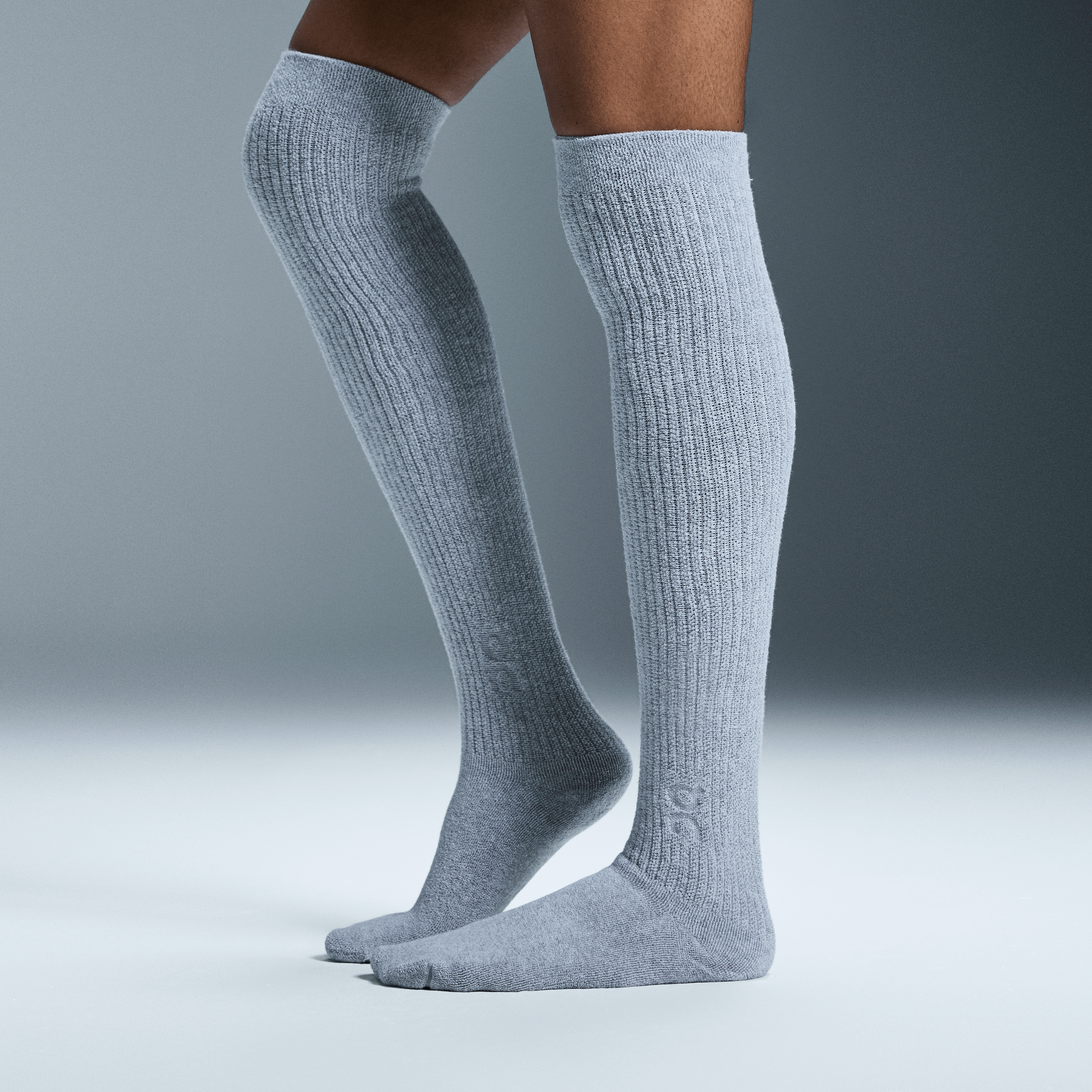 Terry Sock Knee High in Heather Gray