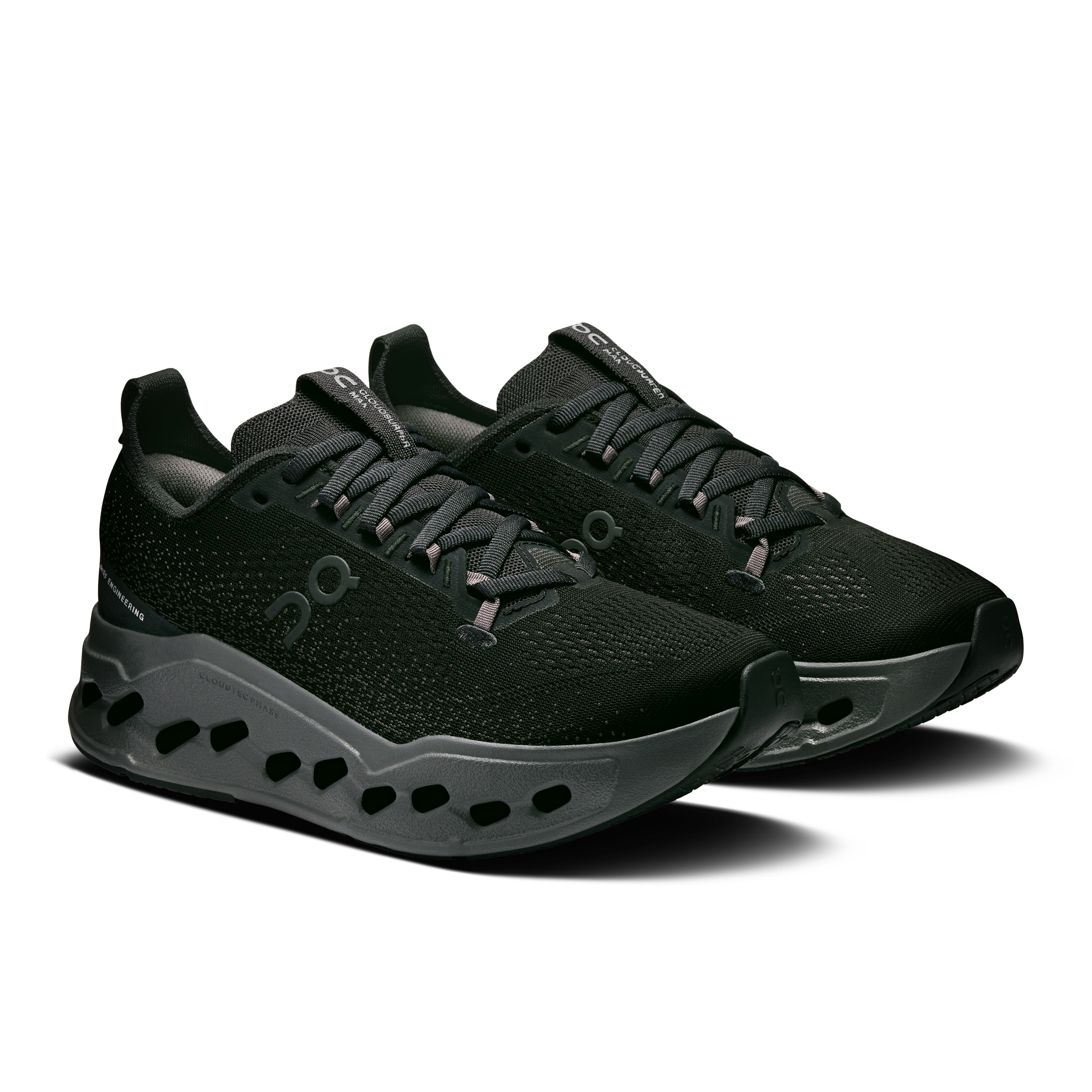 On Cloudsurfer Max Wide Black & Eclipse Damen Strassenlauf Schuhe
