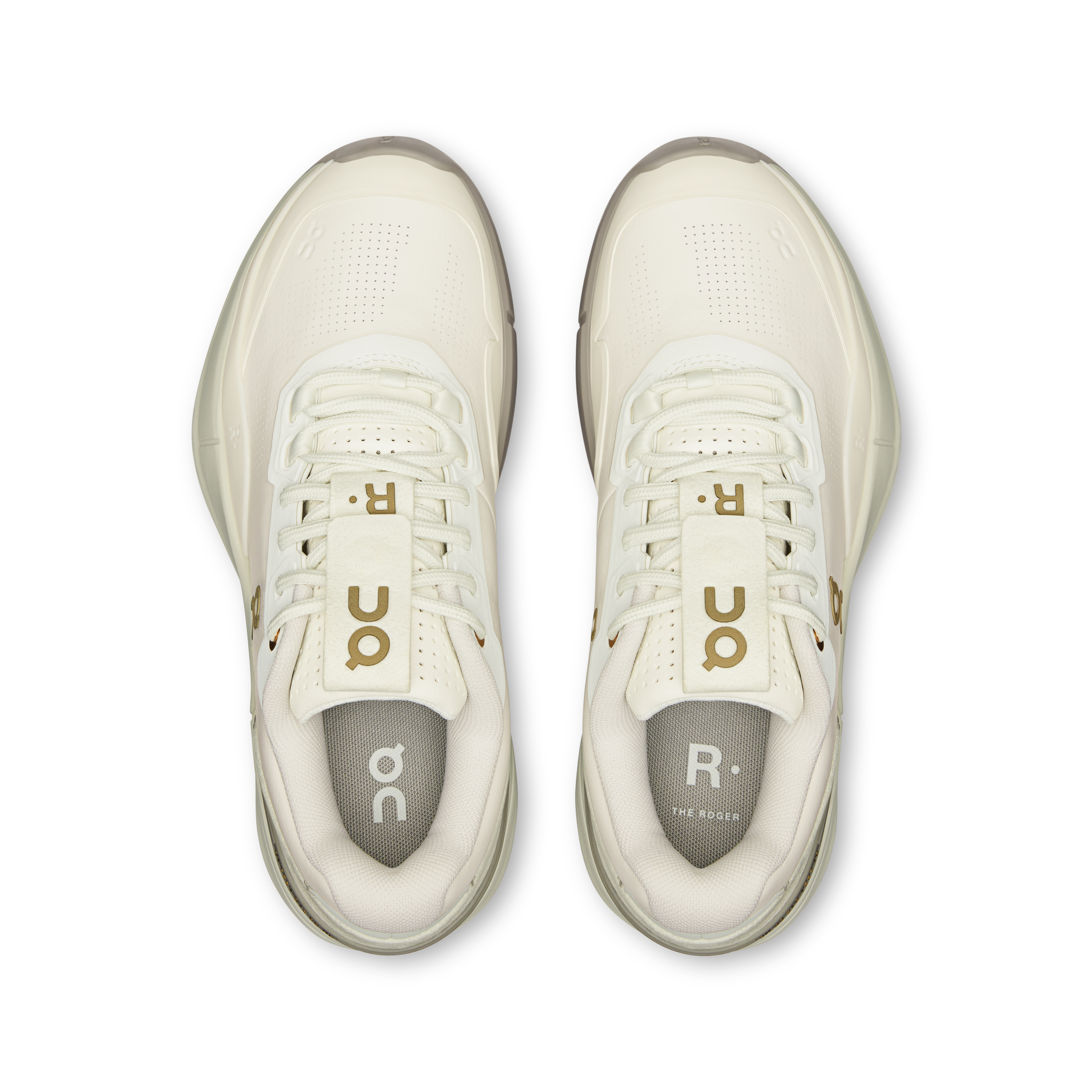On THE ROGER Pro Ace Ivory & Fog Women Tennis Shoes