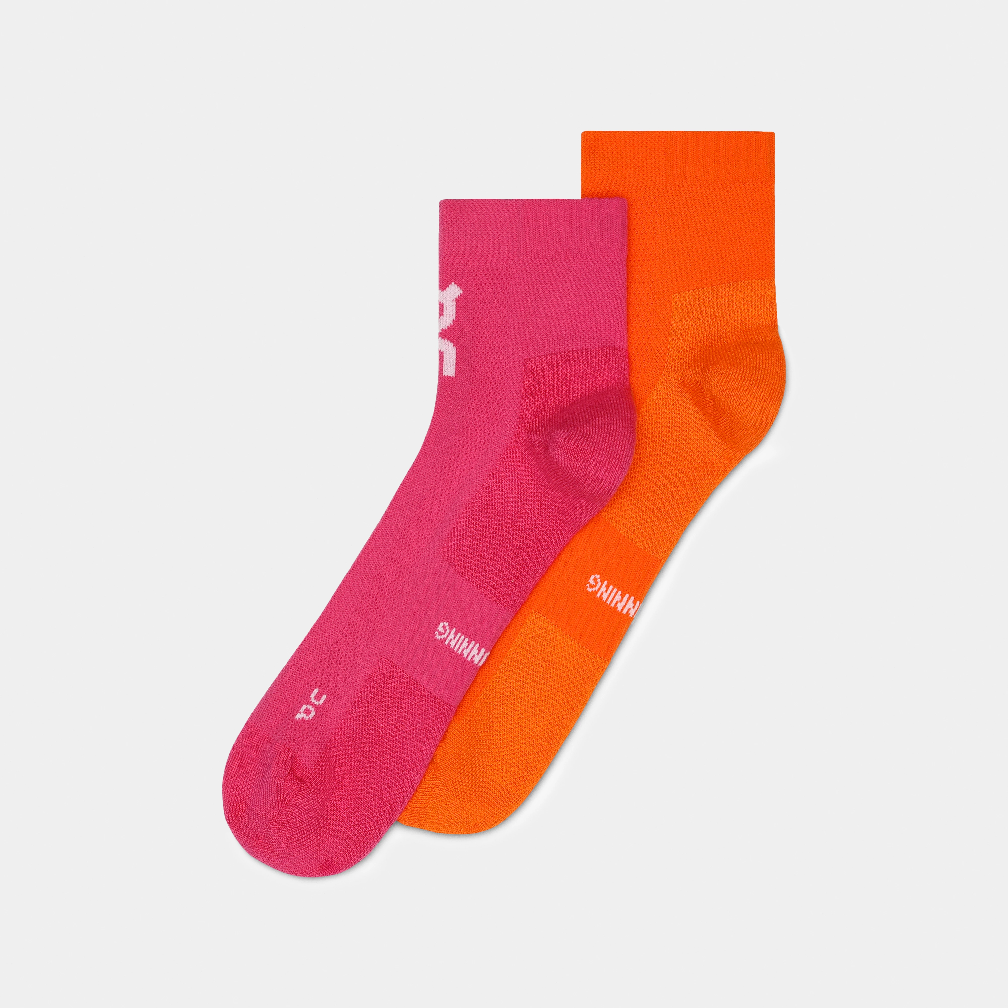 On Core Run Sock Mid 2P Orange Pink Unisex Unisex – Everyday running, breathable, cushioned Socks