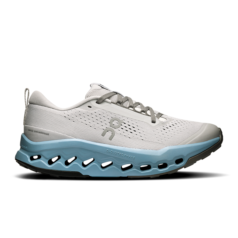 On Women's Cloudsurfer Trail 2 Running Shoe in Glacier/Dust, Size: 7.5, Recycled Polyester