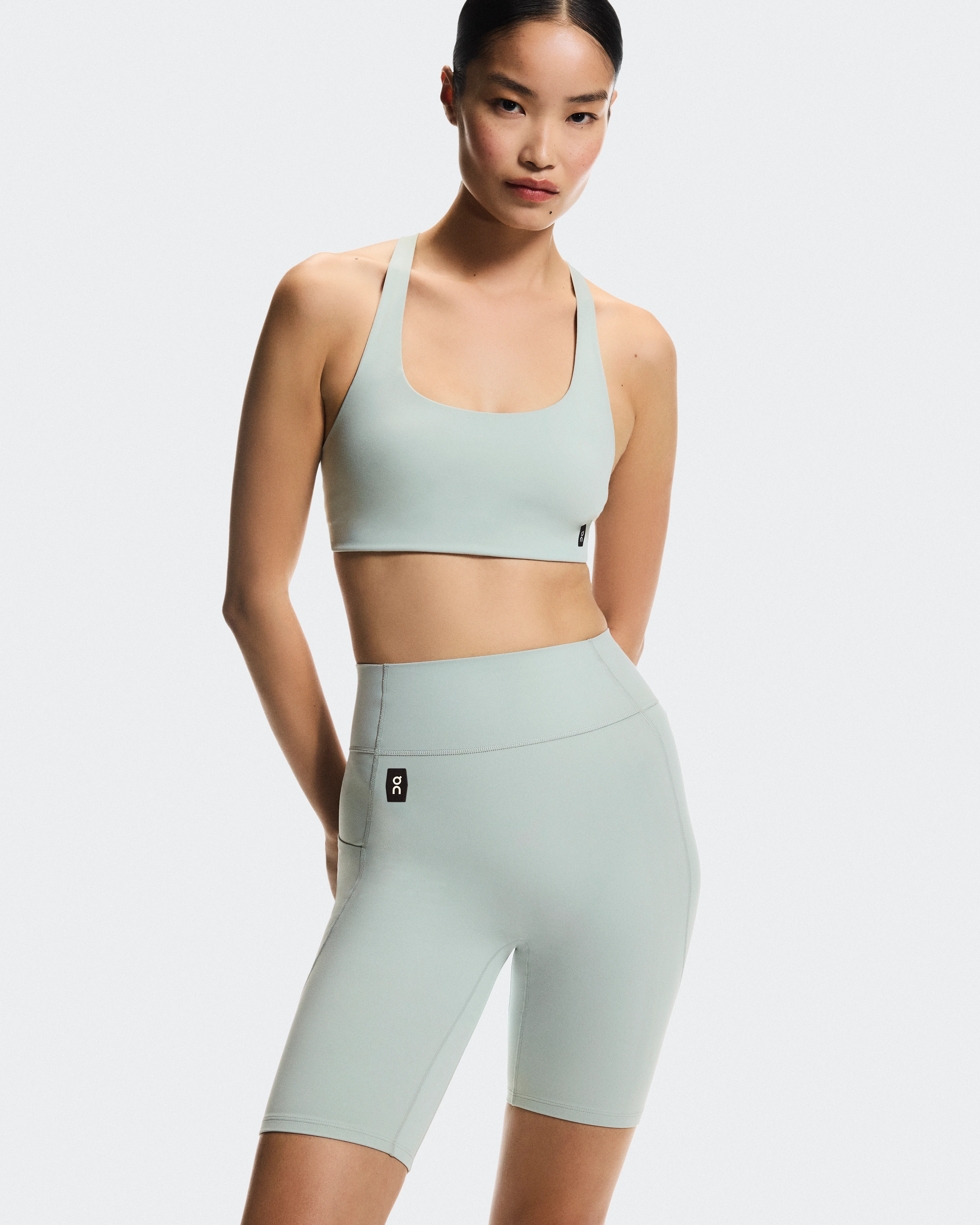 On Studio Tights Short Mineral Feminino Calças leggings