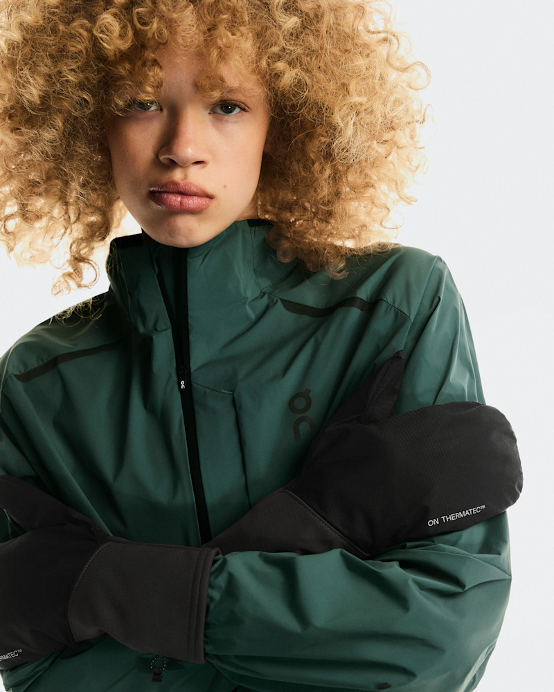 On Winter Run Glove in Magnet, Size: Large, Polyester/Polyamide