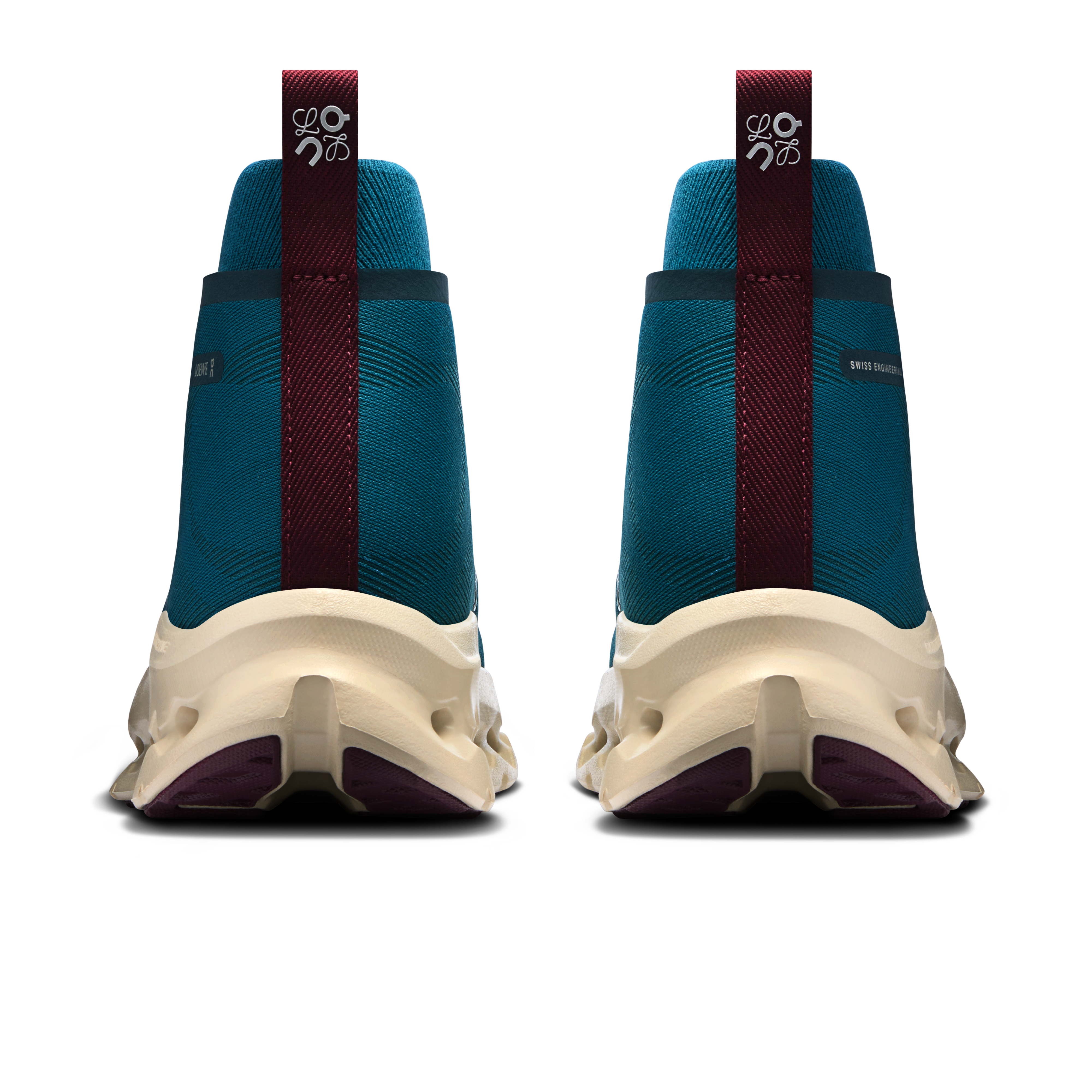 On Cloudtilt Hi LOEWE Teal & Oatmeal | Burgundy Women Active life Shoes