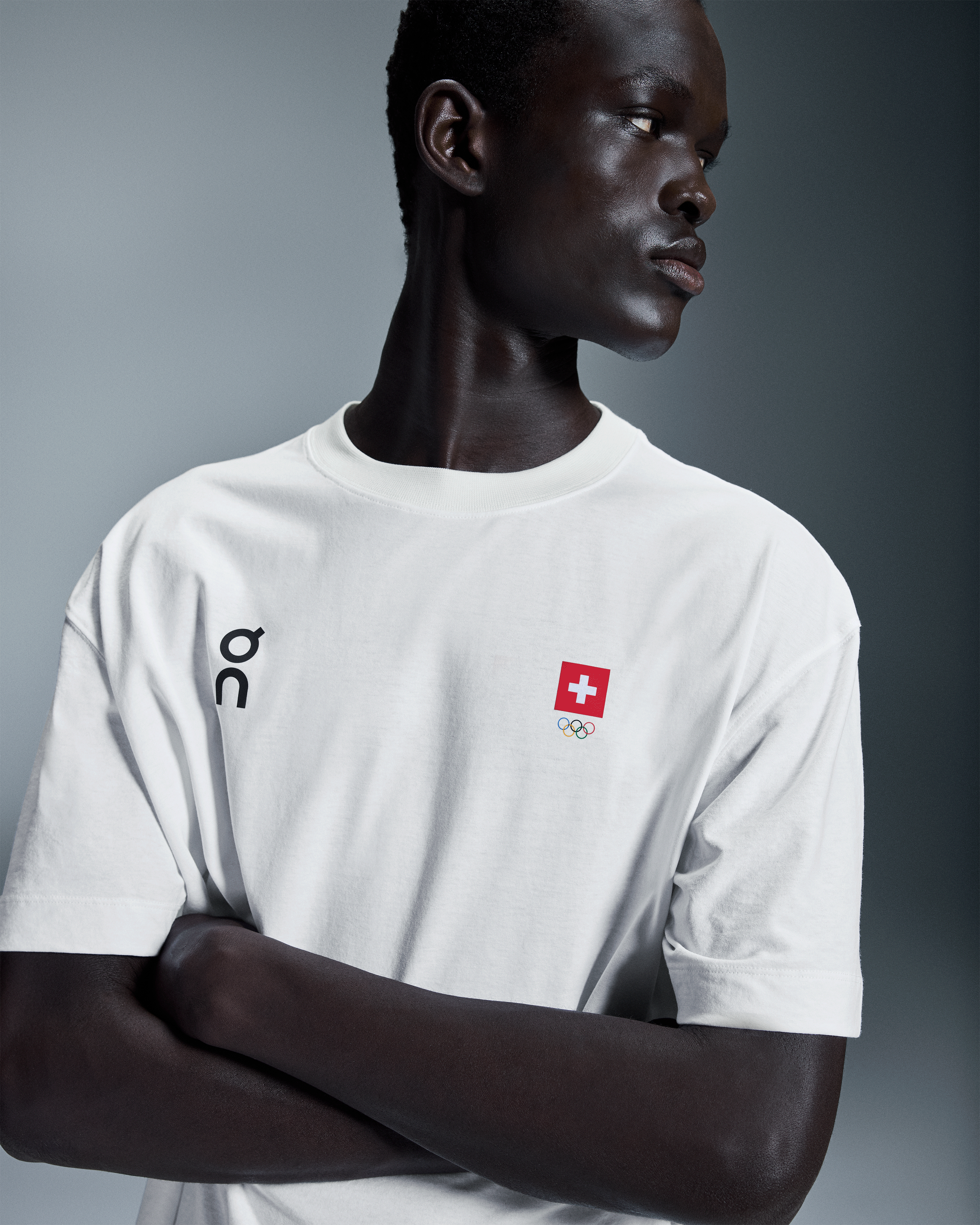 On Swiss Olympic Club-T Undyed-White Men Tops and t-shirts