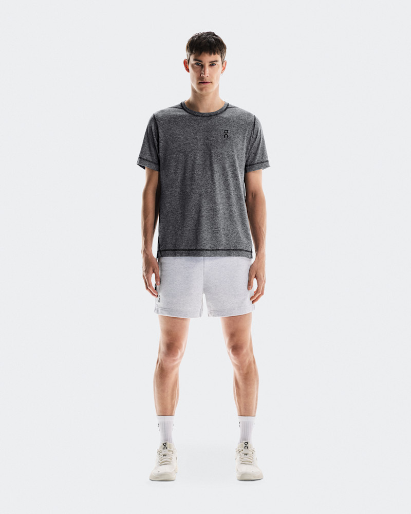 On Men's Courtside-T Short-Sleeve Shirt in Graphite, Size: XS, Polyester