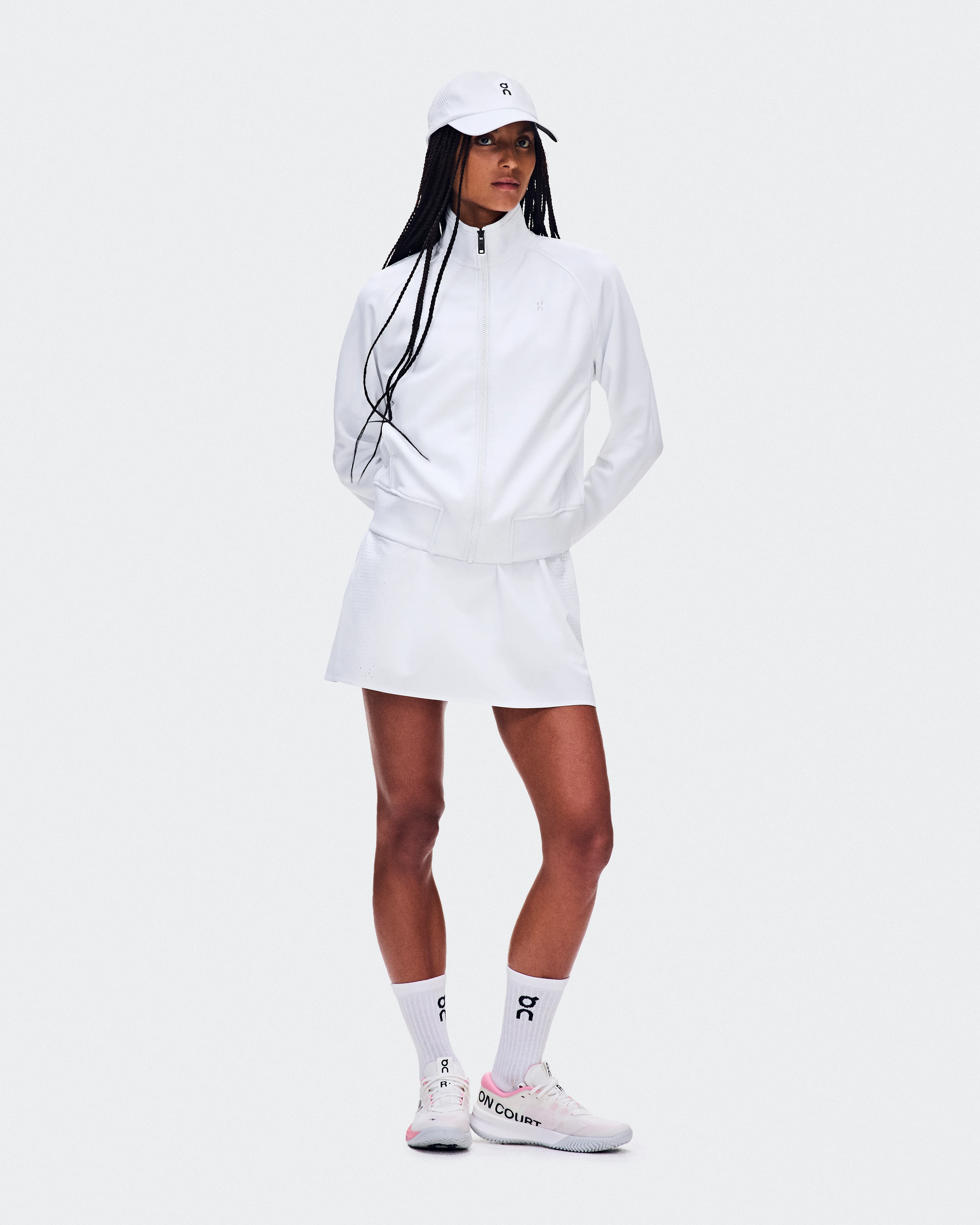 On Courtside Full Zip LDN White Women