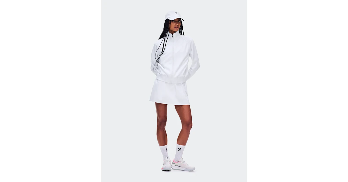 Chamarra con cierre Courtside LDN para mujer blanca · On