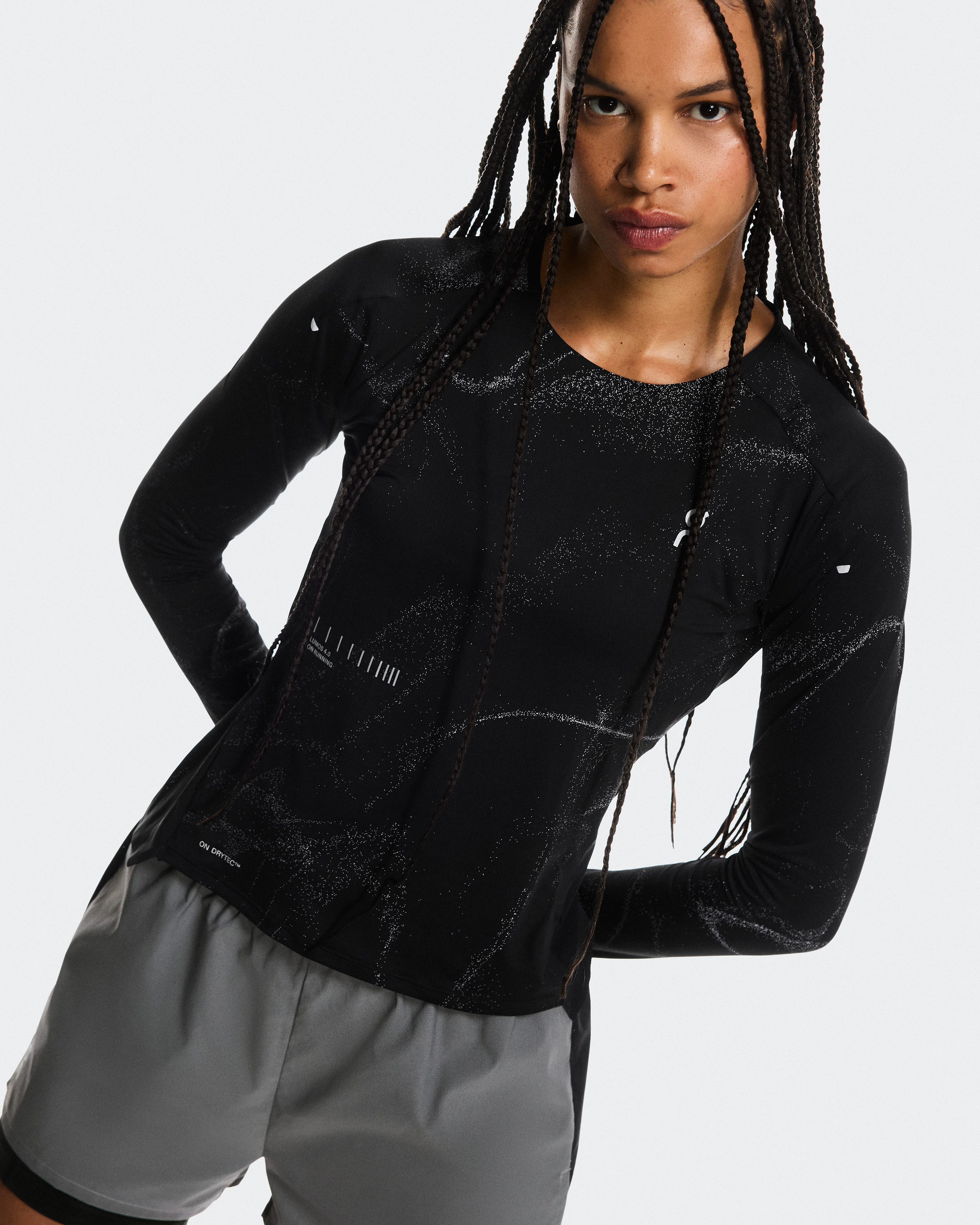 On Performance Long-T Lumos Black Women Tops and t-shirts