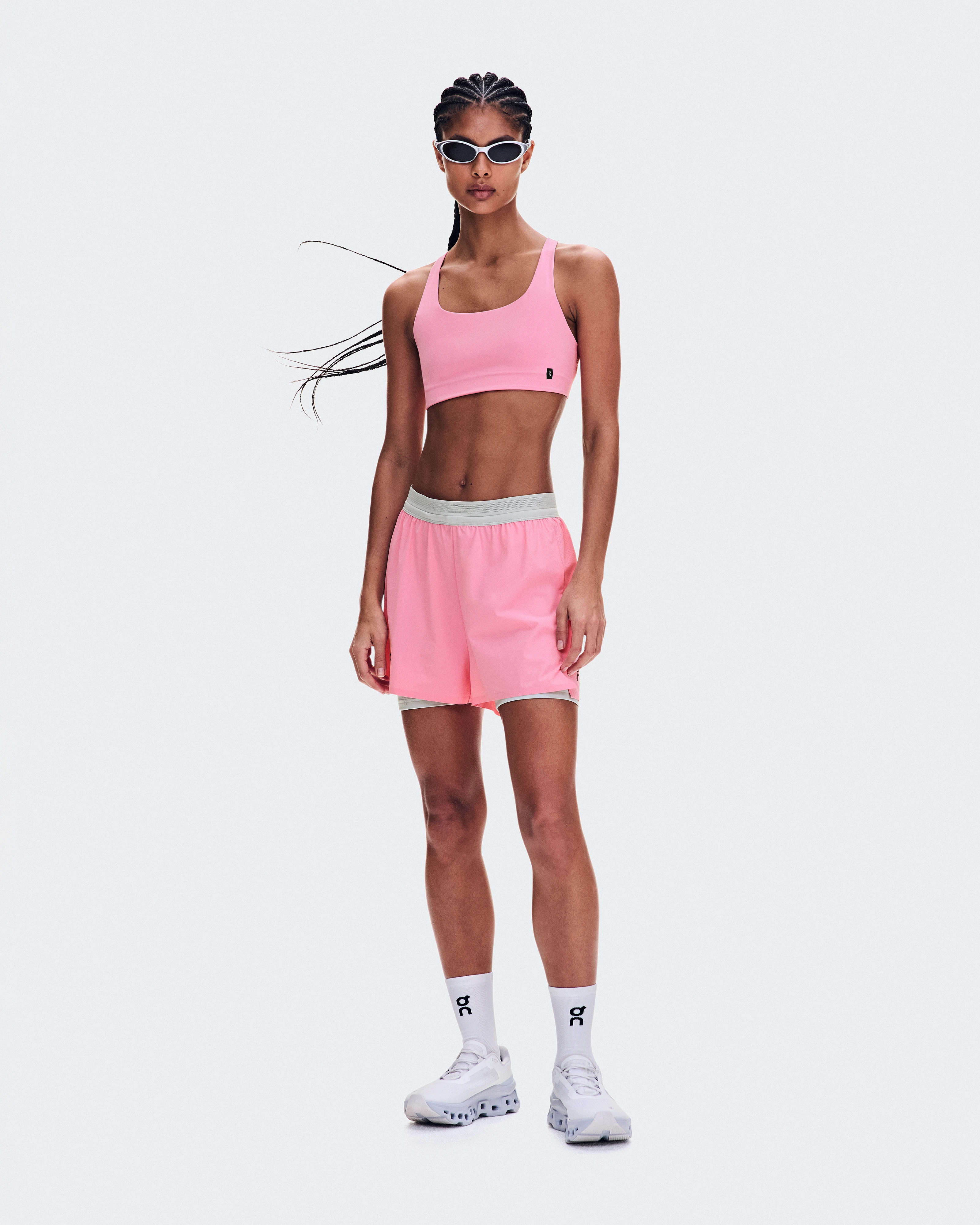 On 3" Performance 2/1 Shorts Magnolia & Glacier Donna Pantaloncini