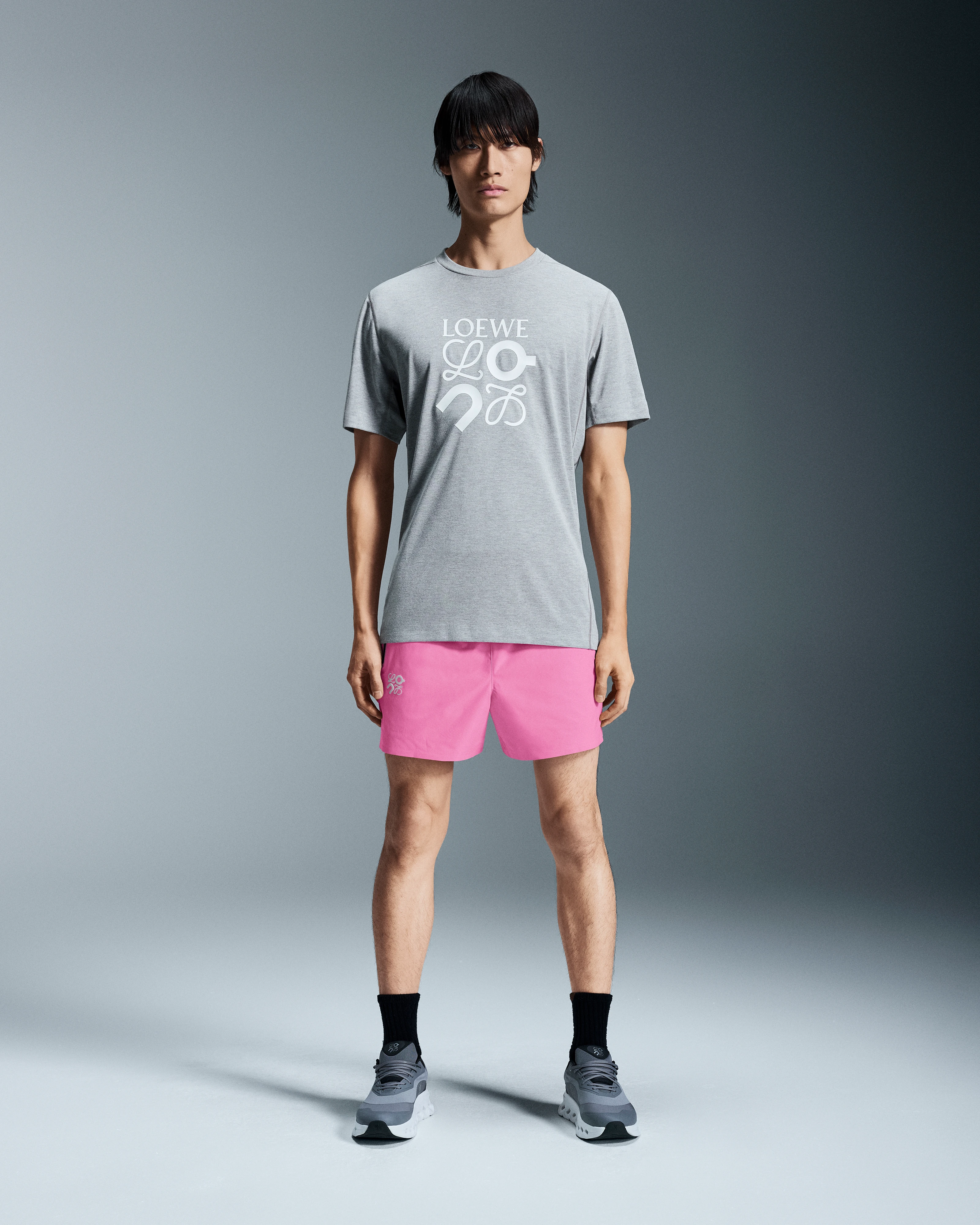 On Active T-Shirt LOEWE Grey Melange Homme Hauts et t-shirts