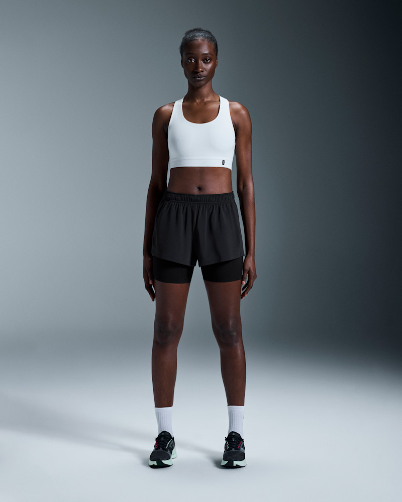 On Women's Pace Bra in Undyed/Black, Size: Small, Polyester Recycled