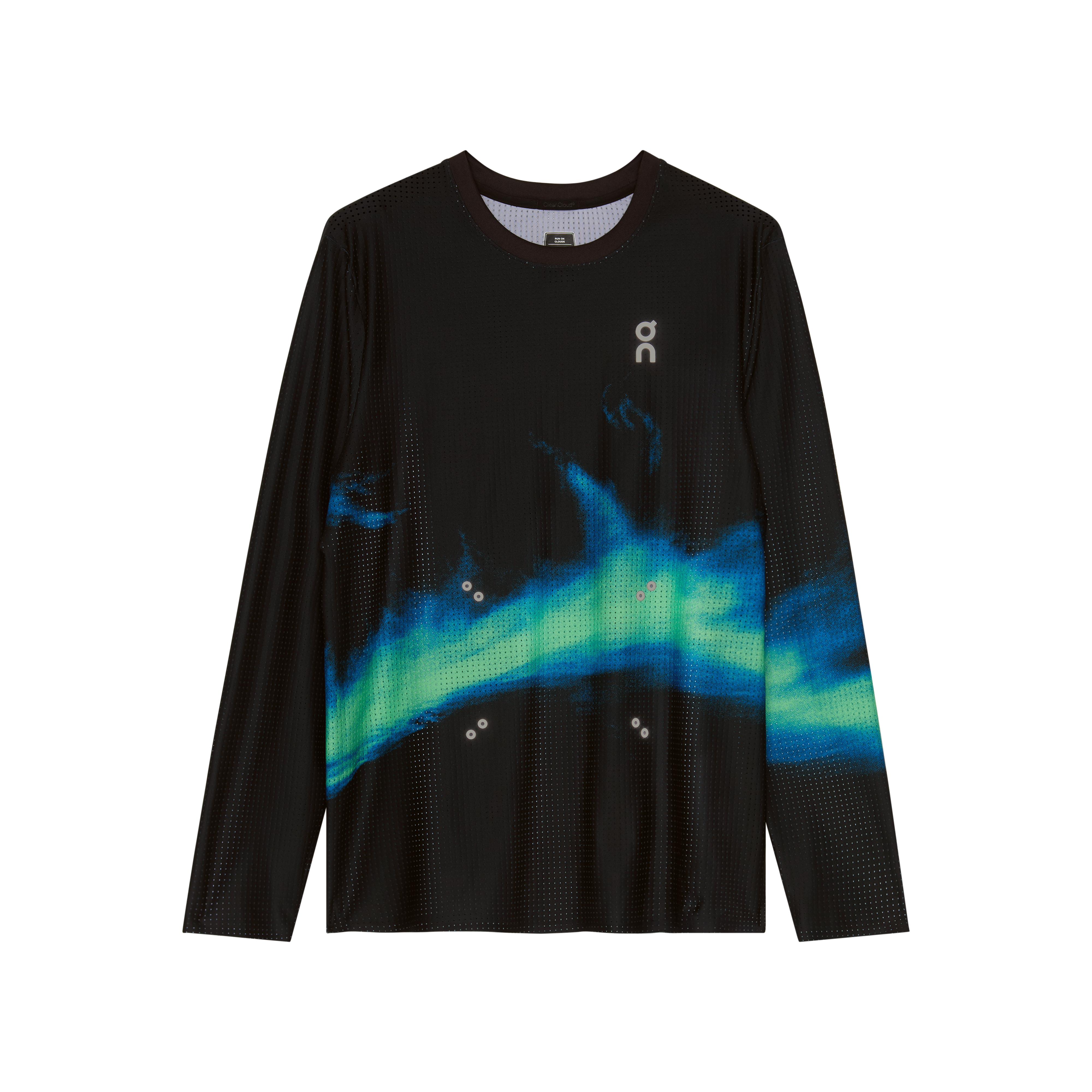Pace Mesh Long-T Long-Sleeve Shirt in Black/Horizon