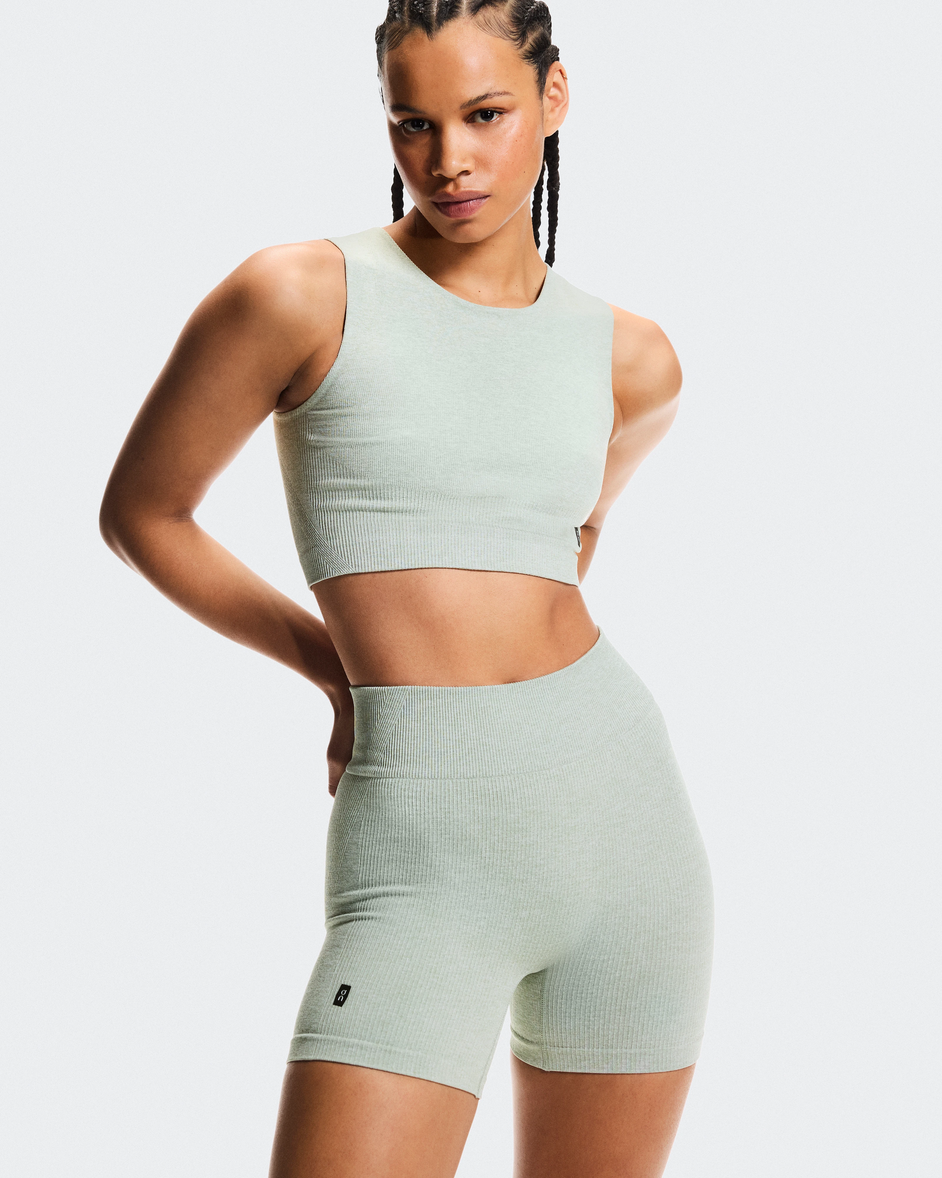 On Studio Knit Shorts Mineral Heather Feminino Shorts