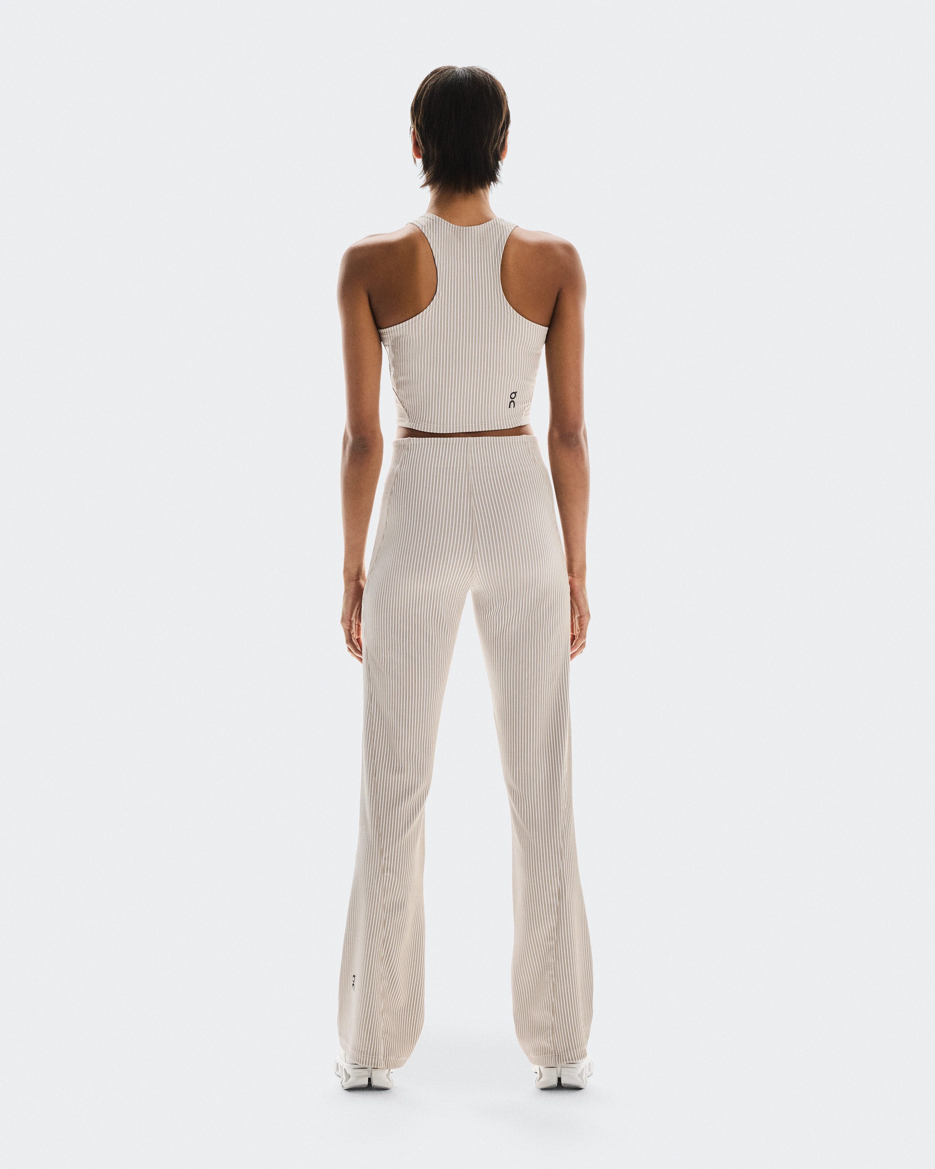 On All-Day Ribbed Crop Desert & White Women Tops and t-shirts