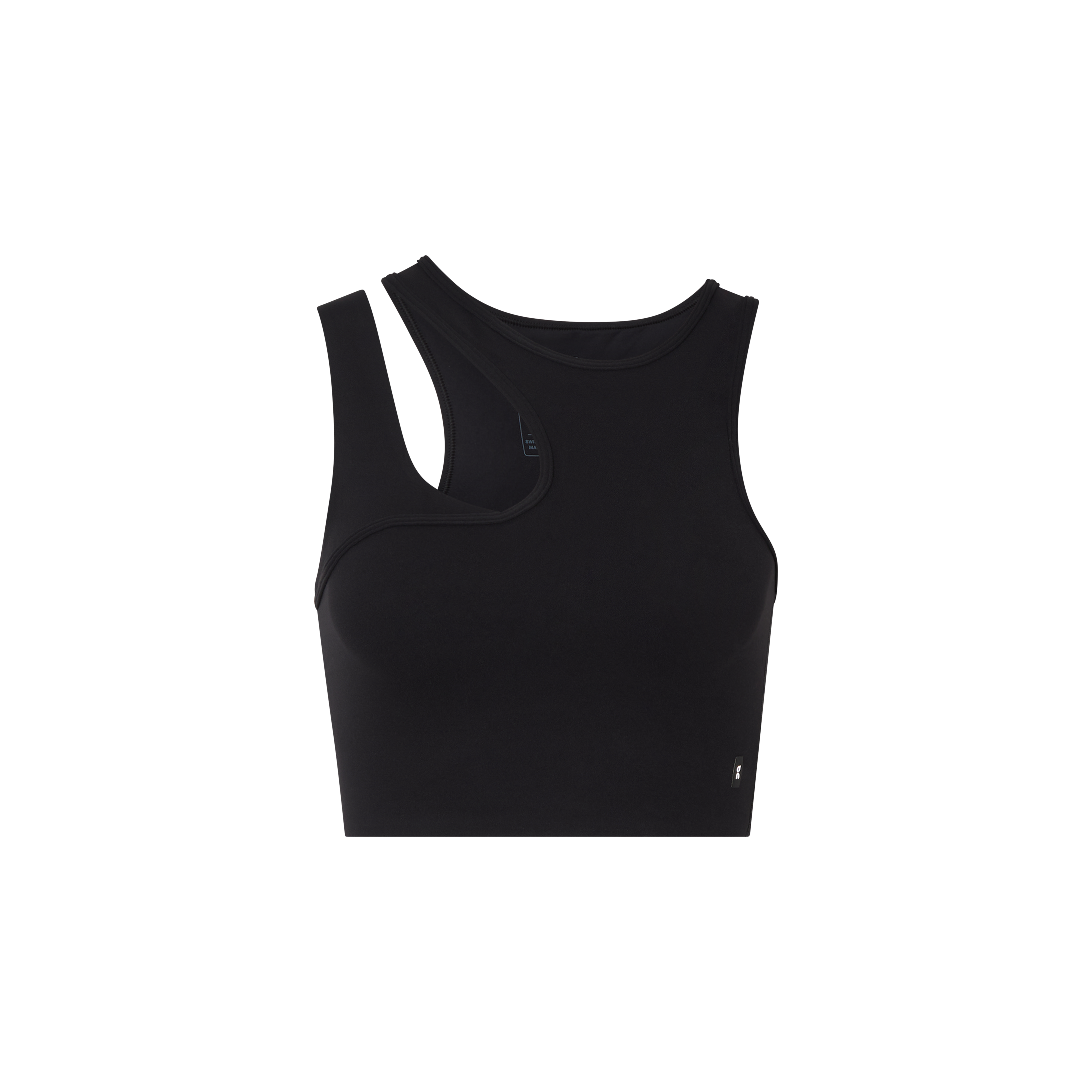 Studio Asymmetric Crop Shirt in Black