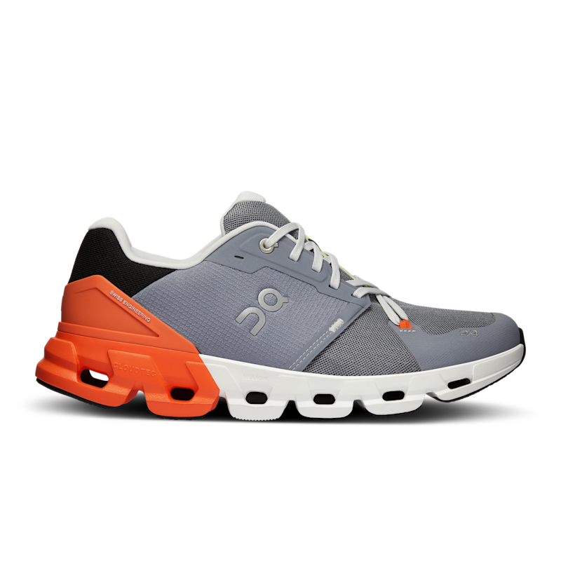 On Men's Cloudflyer 4 Road Running Shoe in Fossil/Flame, Size: 6.5