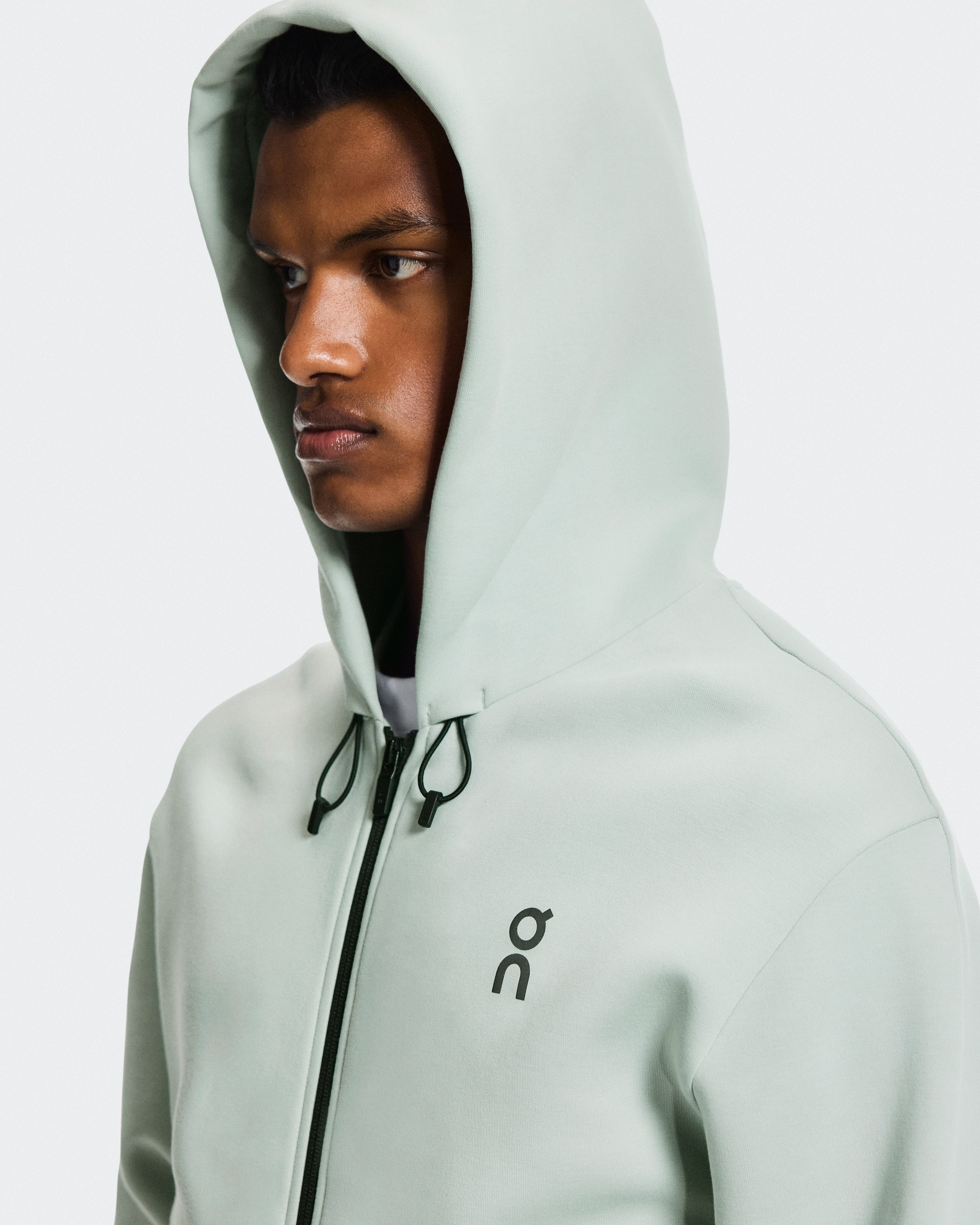 On Focus Tech Zip Hoodie Mineral Men Hoodies and sweatshirts