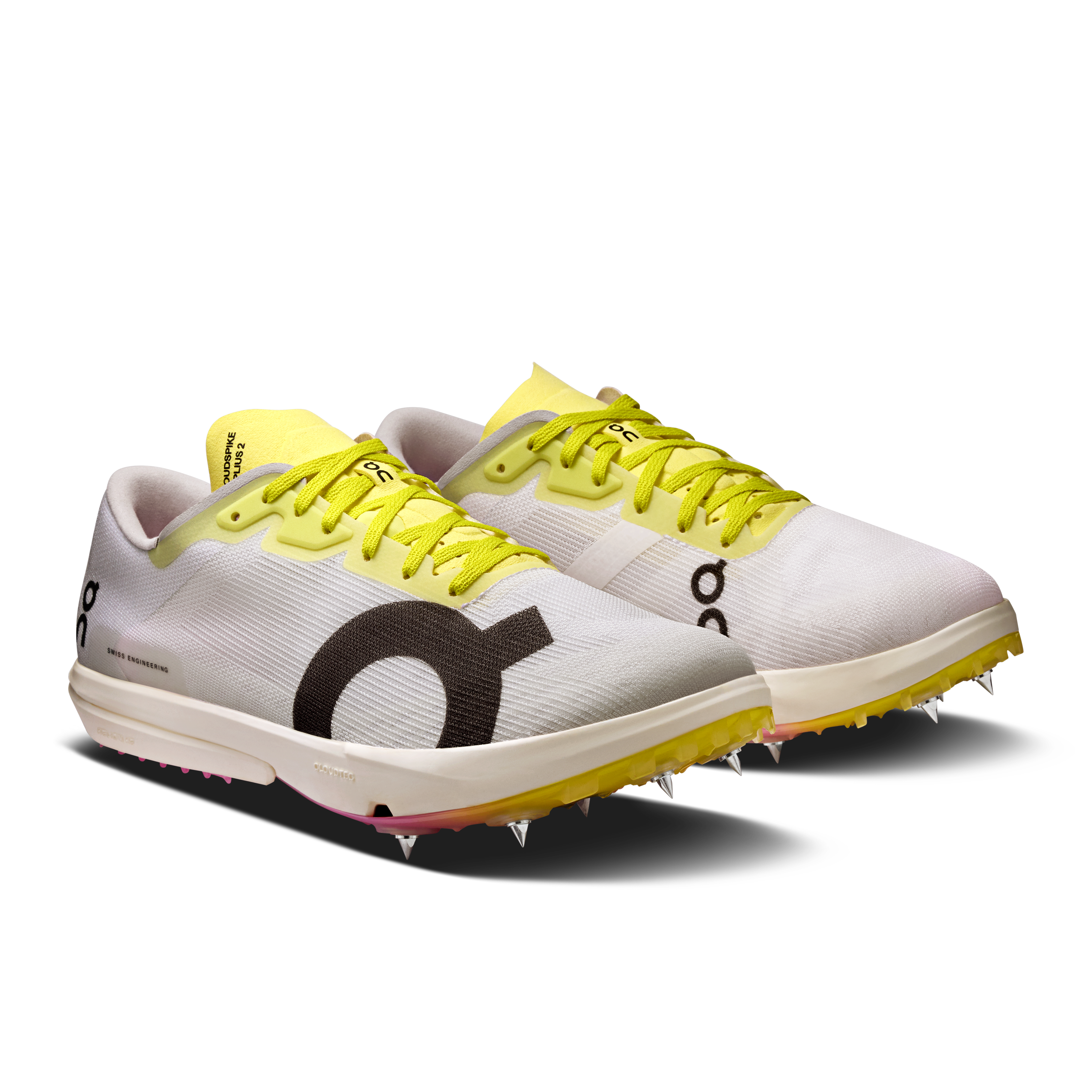 On Cloudspike Amplius 2 White & Raspberry Women Track Shoes