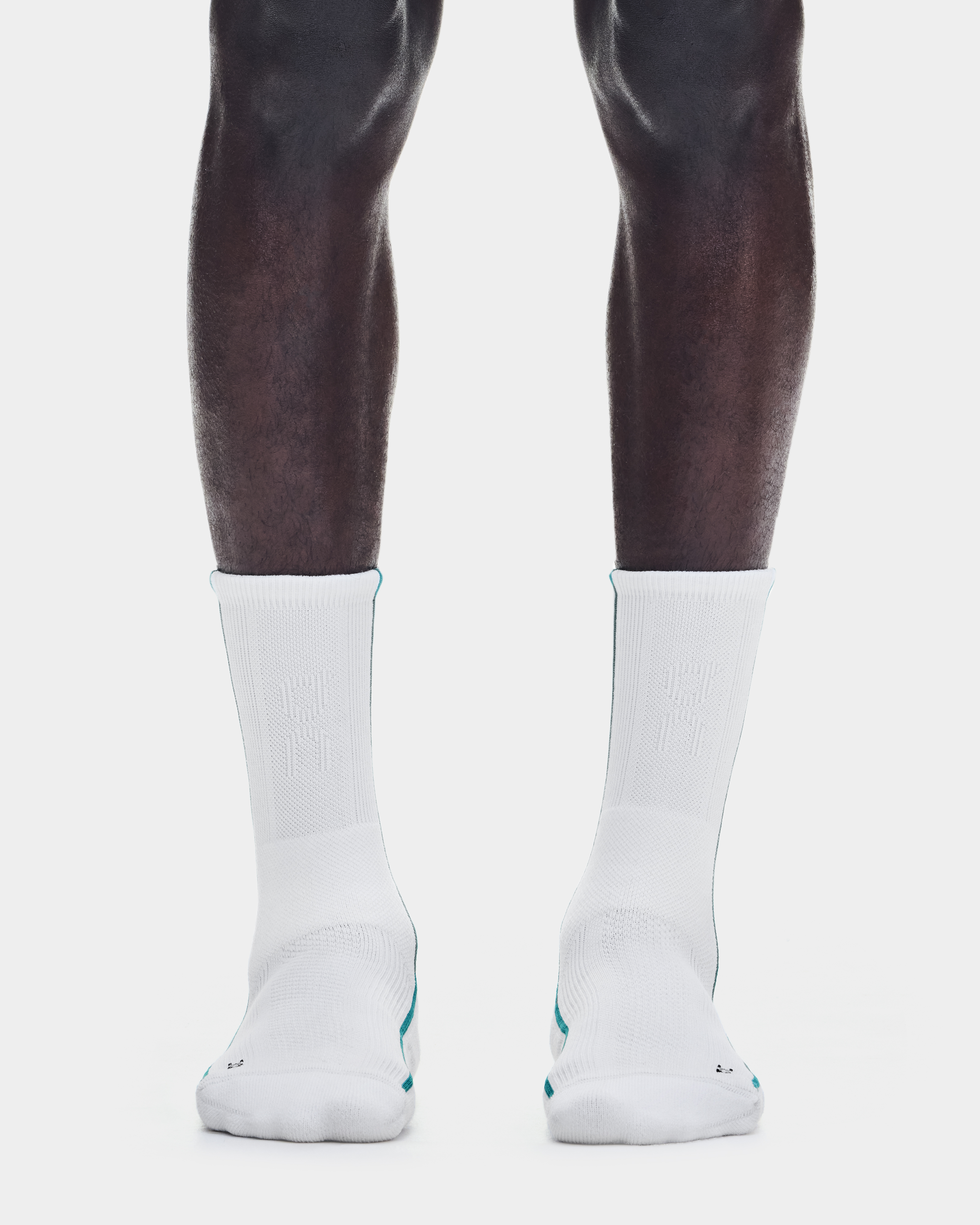 Court Sock High in White/Neem