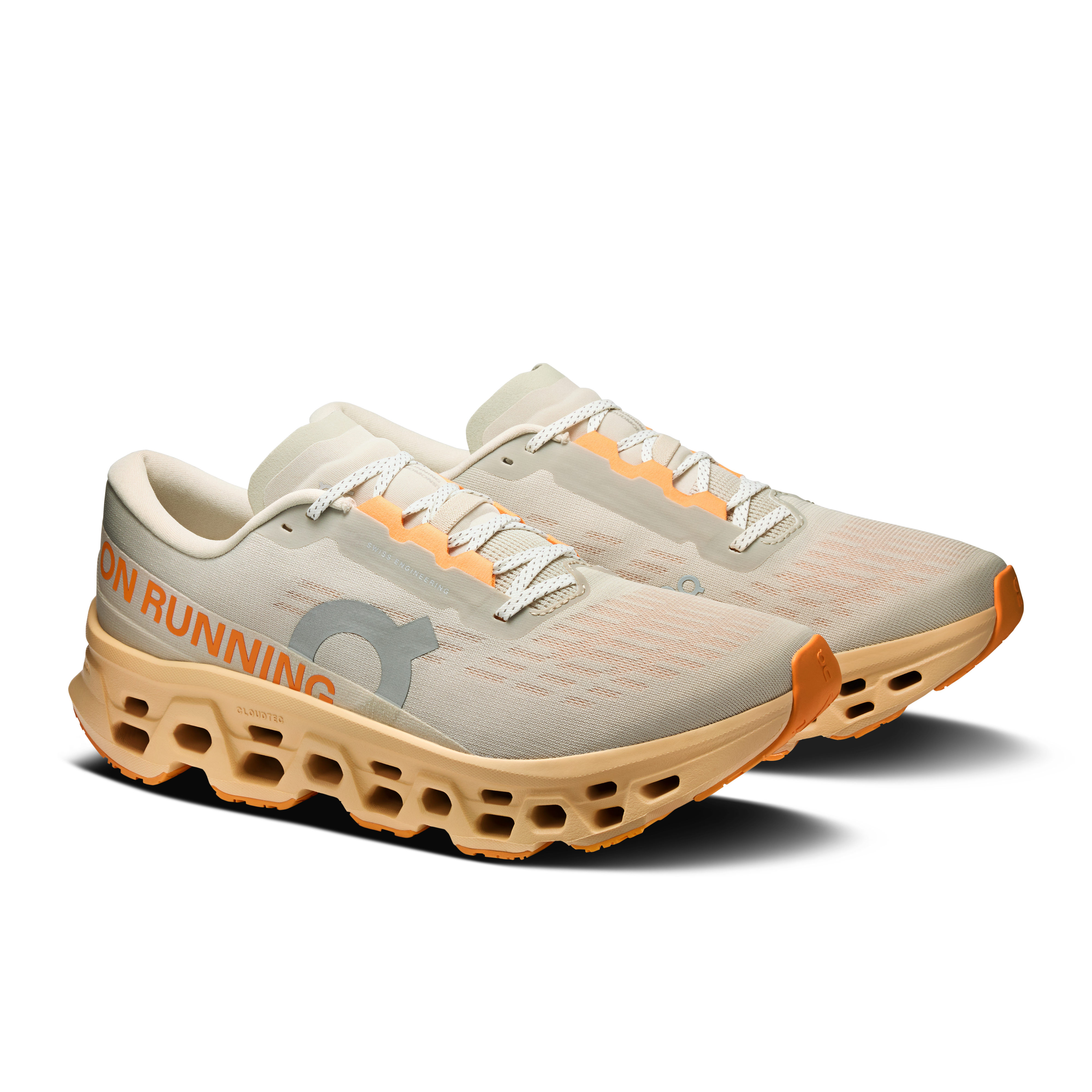 On Cloudmonster 3 Pelican & Squash Homme – Running quotidien, foulées réactives Chaussures