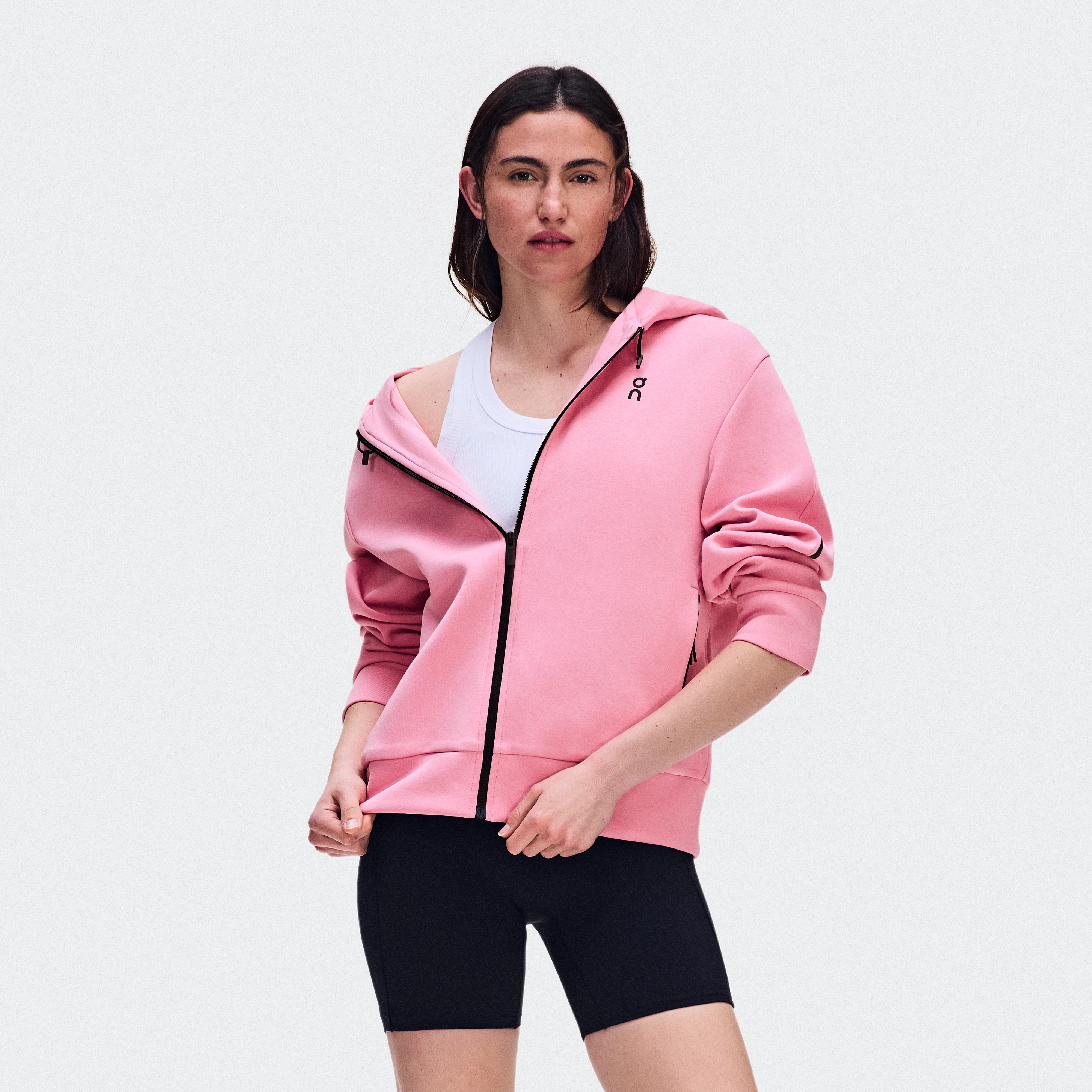 On Focus Tech Zip Hoodie Magnolia Women – All-day wear, travel, training Hoodies and sweatshirts