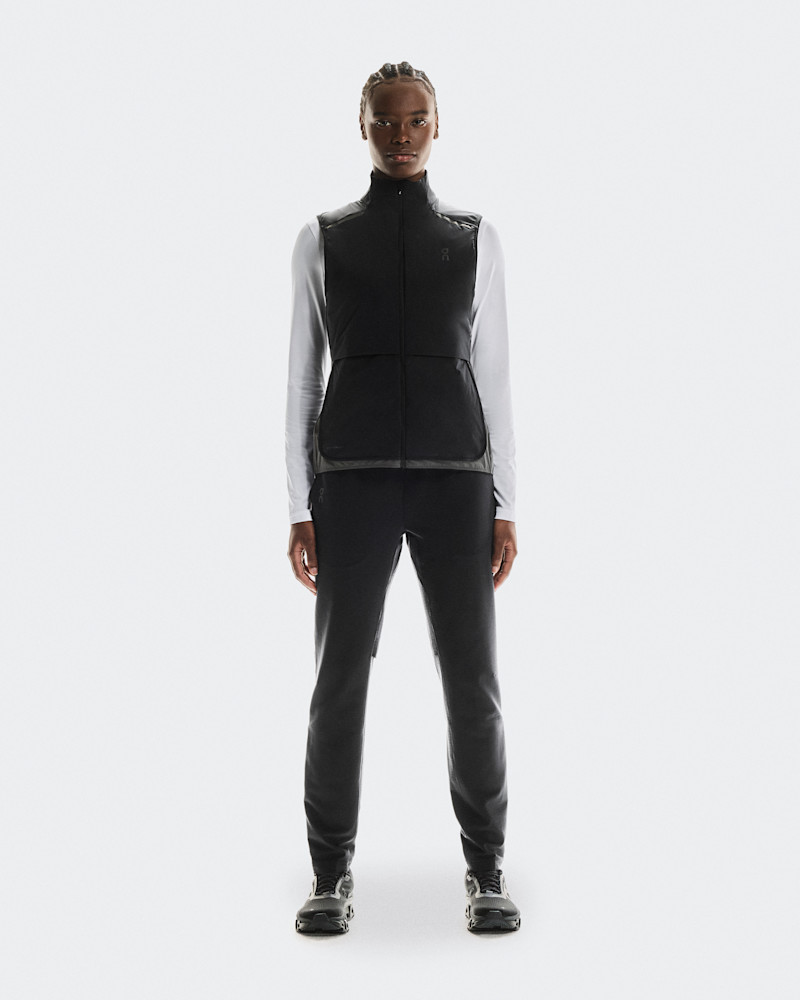 On Women's Weather Pants Winter in Black, Size: XL, Polyester/Mesh Polyamide