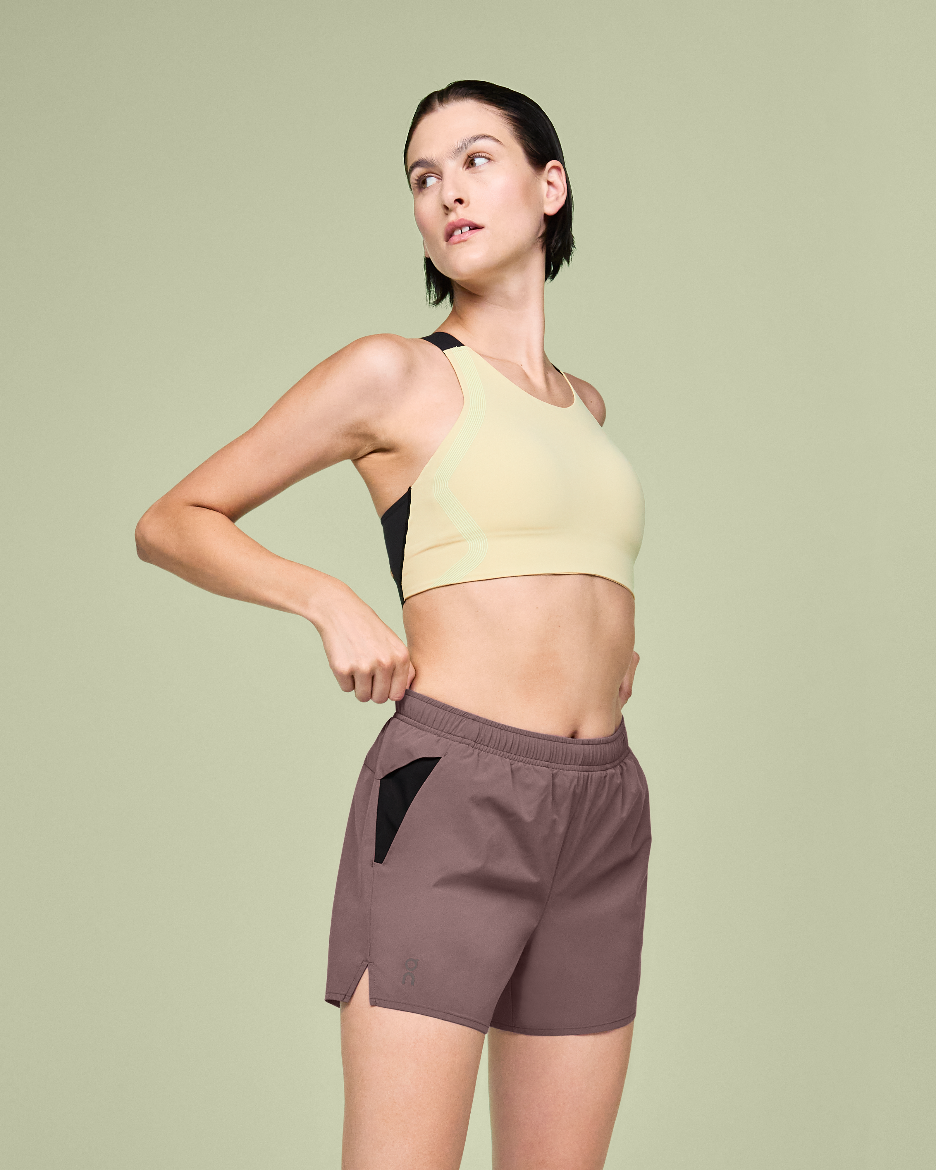 Brown Color Women's Gym Shorts, Modern Essentials Designer Short