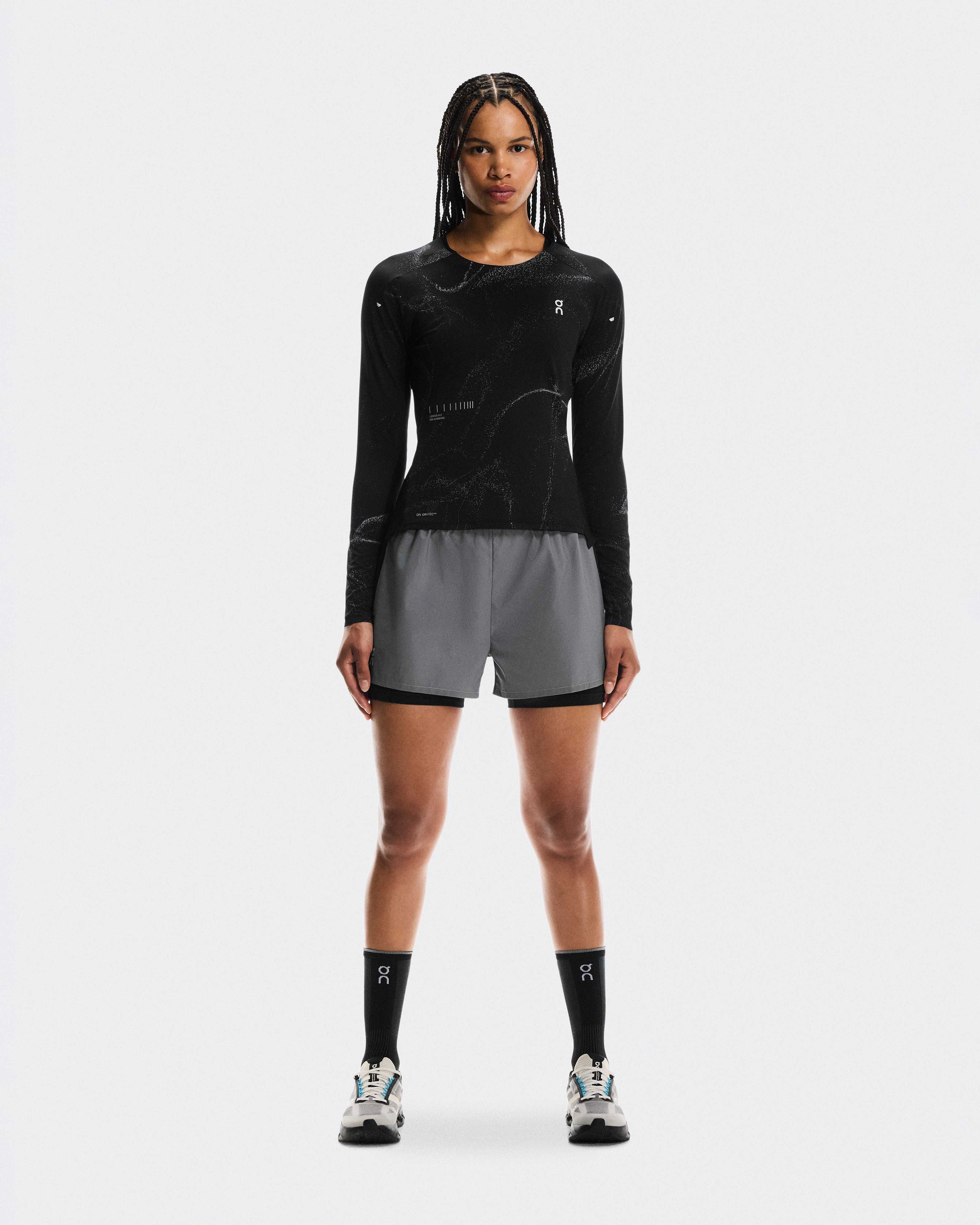 On Performance Long-T Lumos Black Women Tops and t-shirts