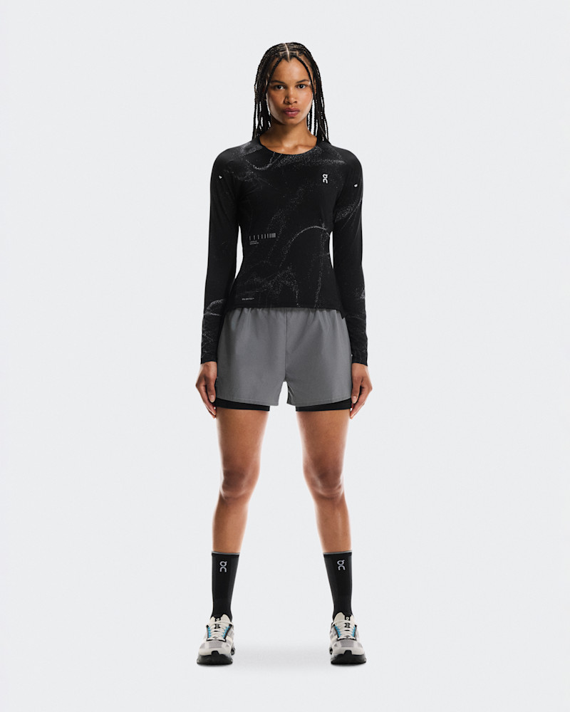 On Women's Performance Long-T Lumos Long-Sleeve Shirt in Black, Size: XL, Polyester