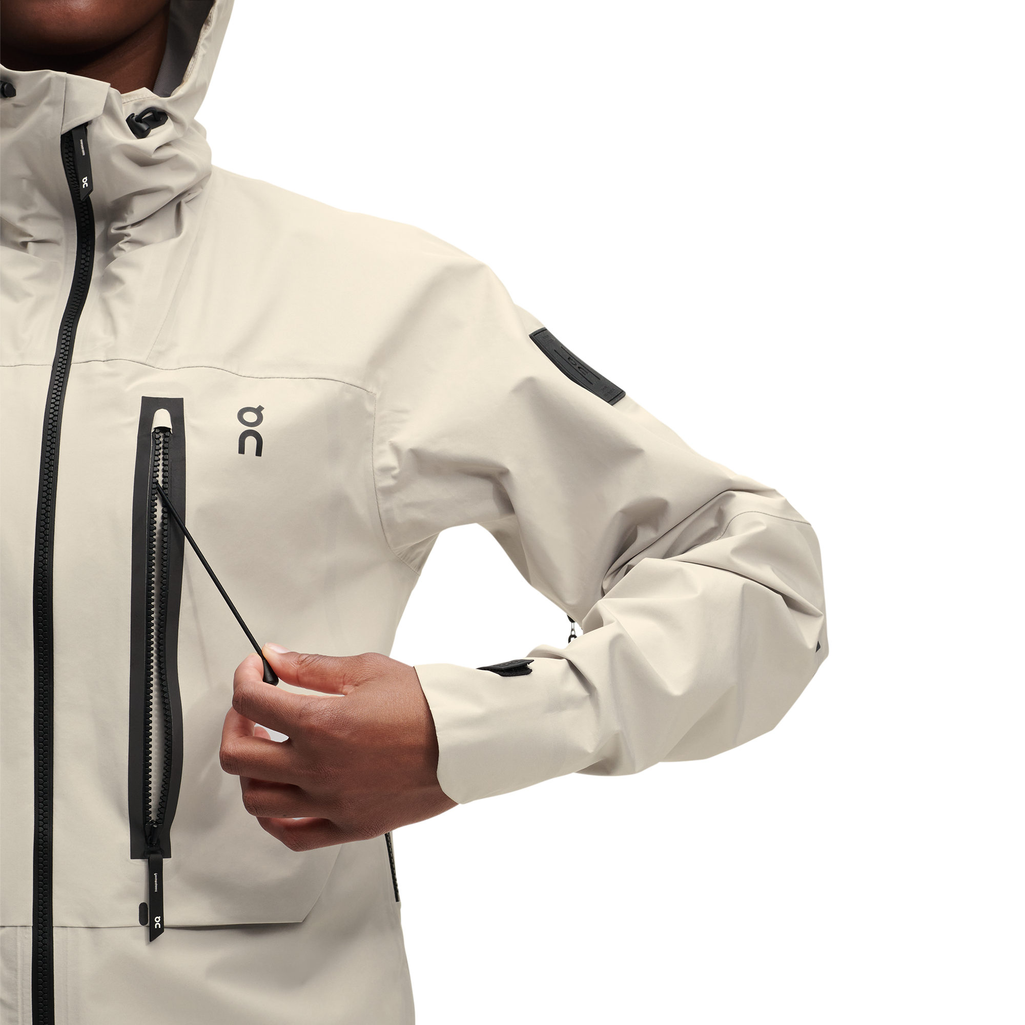 Women's Storm Jacket, White & Beige