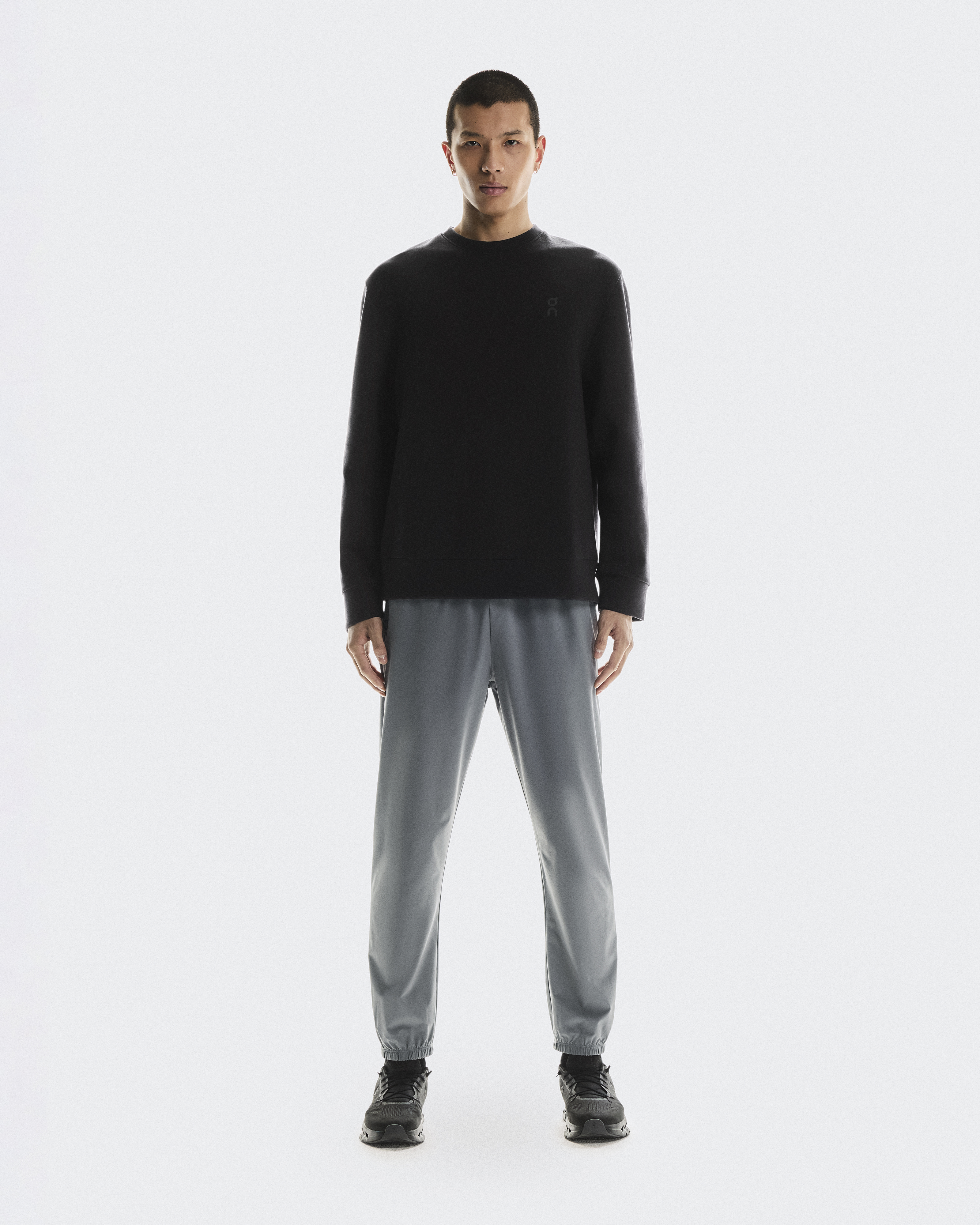 On Focus Tech Crew Felpa con Cappuccio per Uomo in Black, Taglia: Small, Polyester