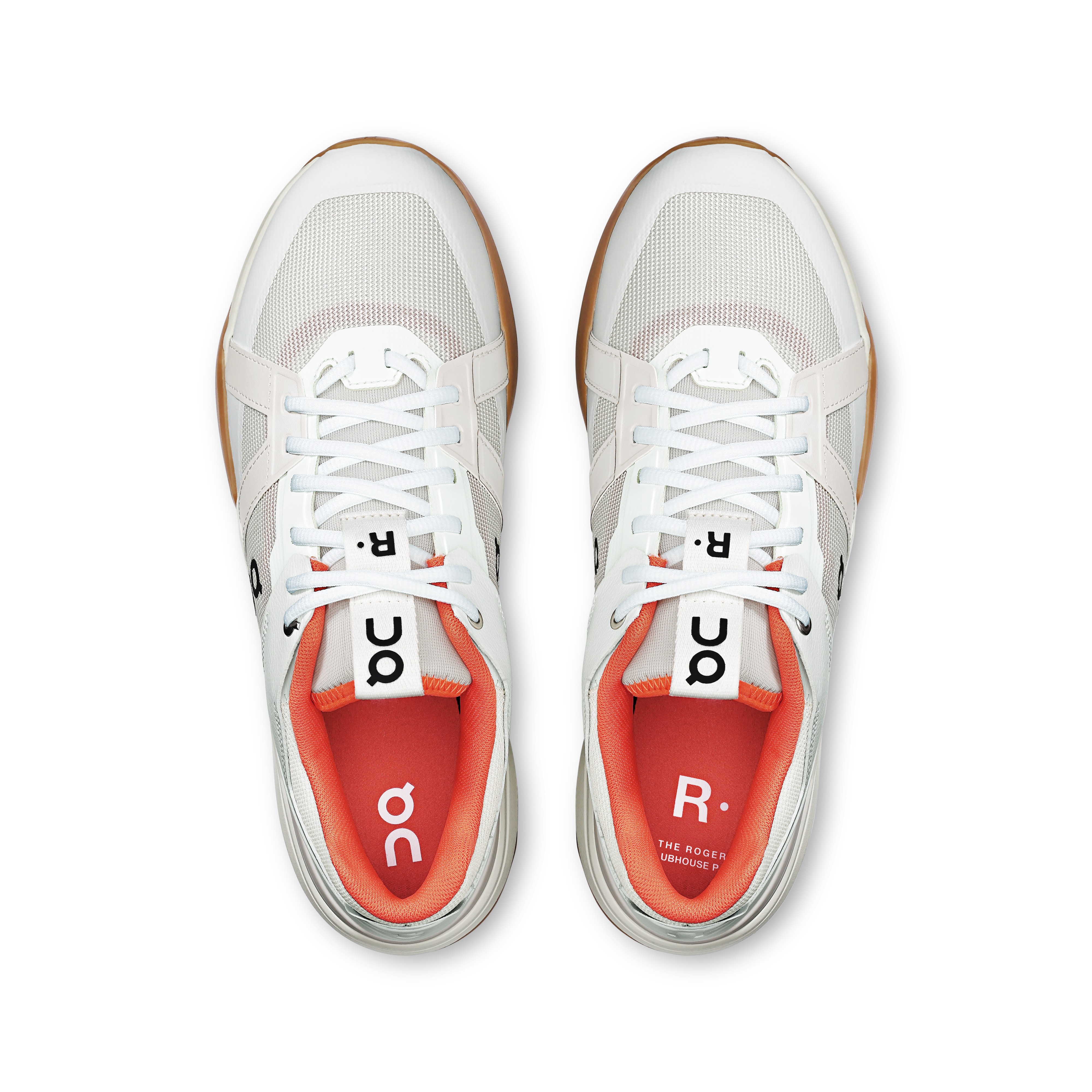 On THE ROGER Clubhouse Pro Ivory & Flame Men Tennis Shoes